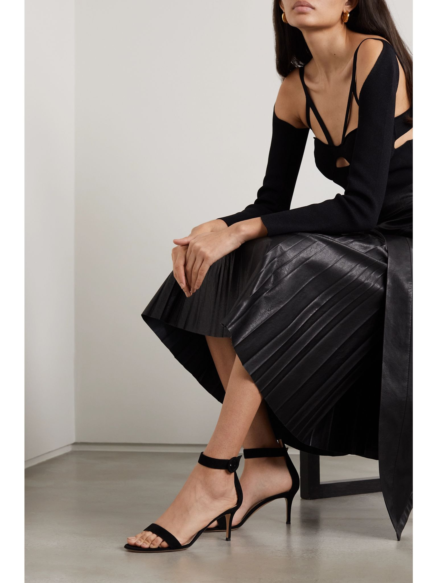 Portofino 70 suede sandals Black - 2