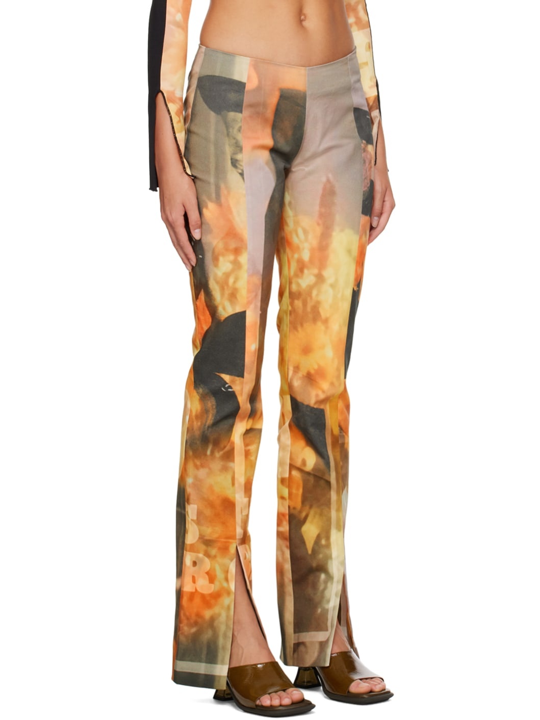 Orange Sunflower Jeans - 2