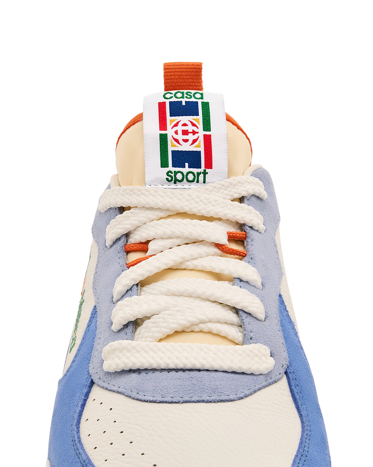 Women's White & Blue Court Sneaker - 10
