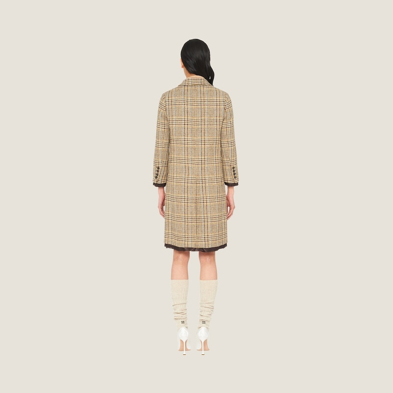 Miu Miu Single-breasted plaid coat outlook