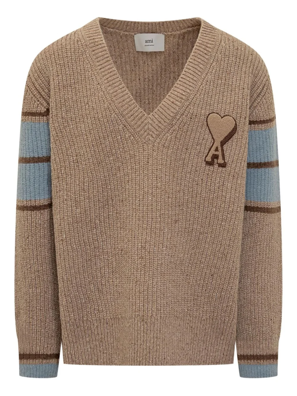 heart-logo striped sweater - 1