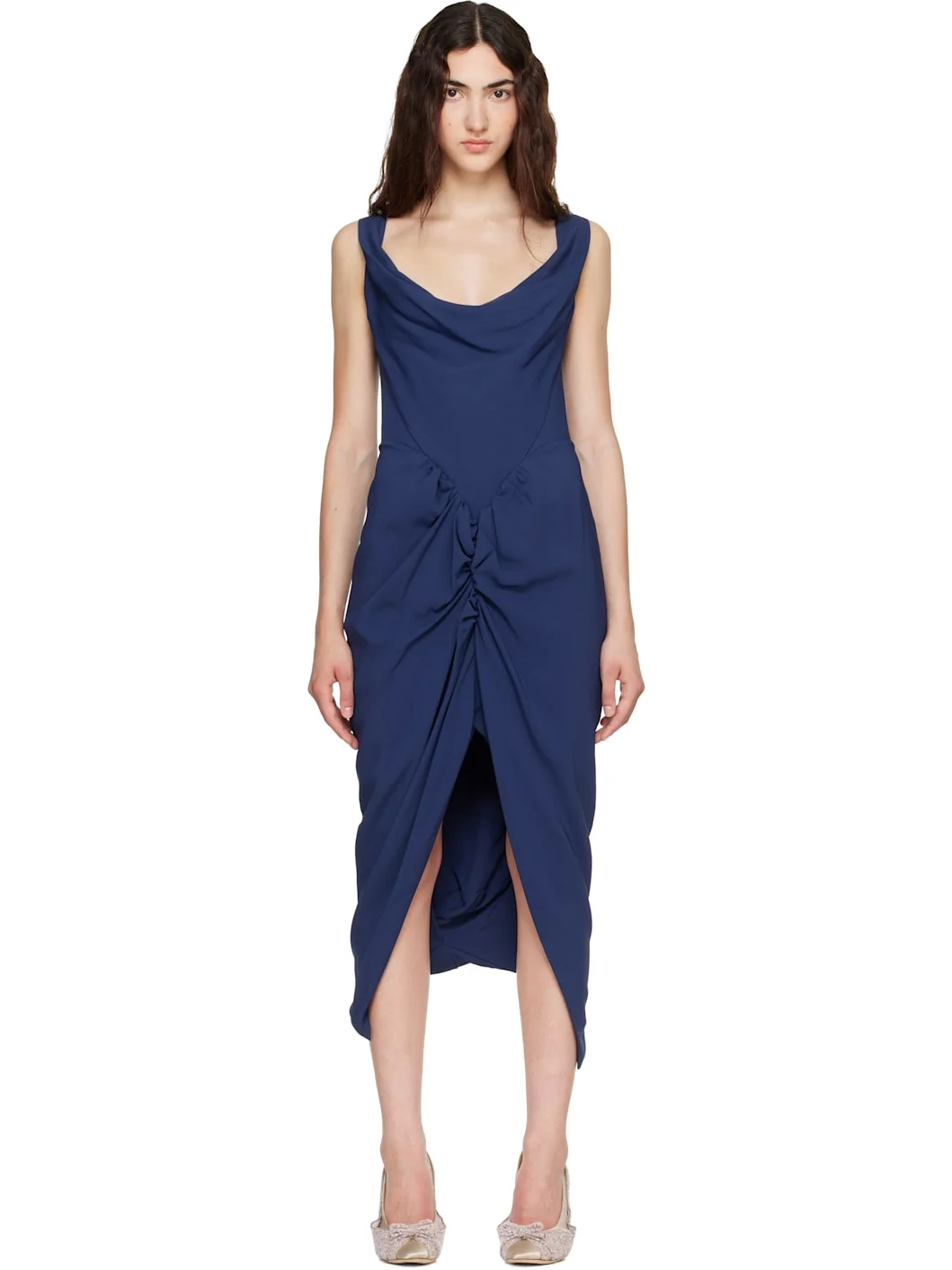 Navy Panther Midi Dress - 1