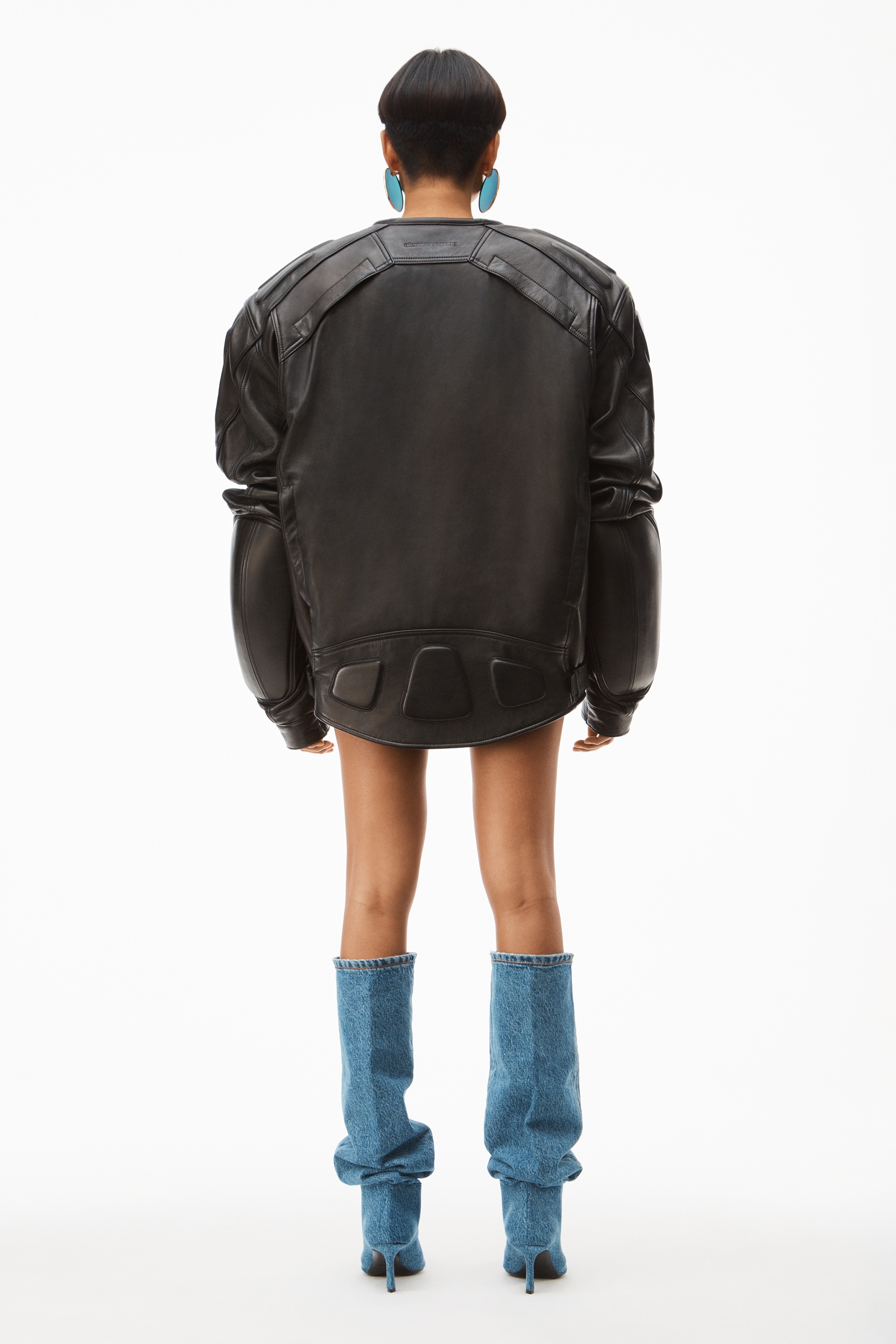 OVERSIZED MOTO JACKET IN BUTTERY LEATHER - 6