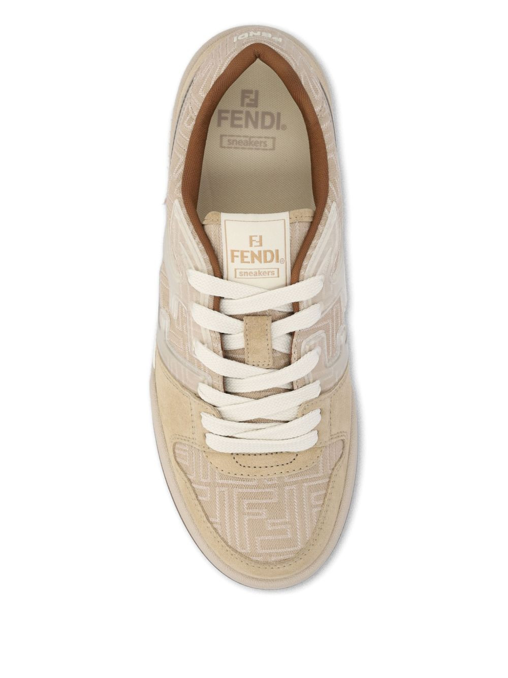 FF-monogram jacquard suede-panels sneakers - 3