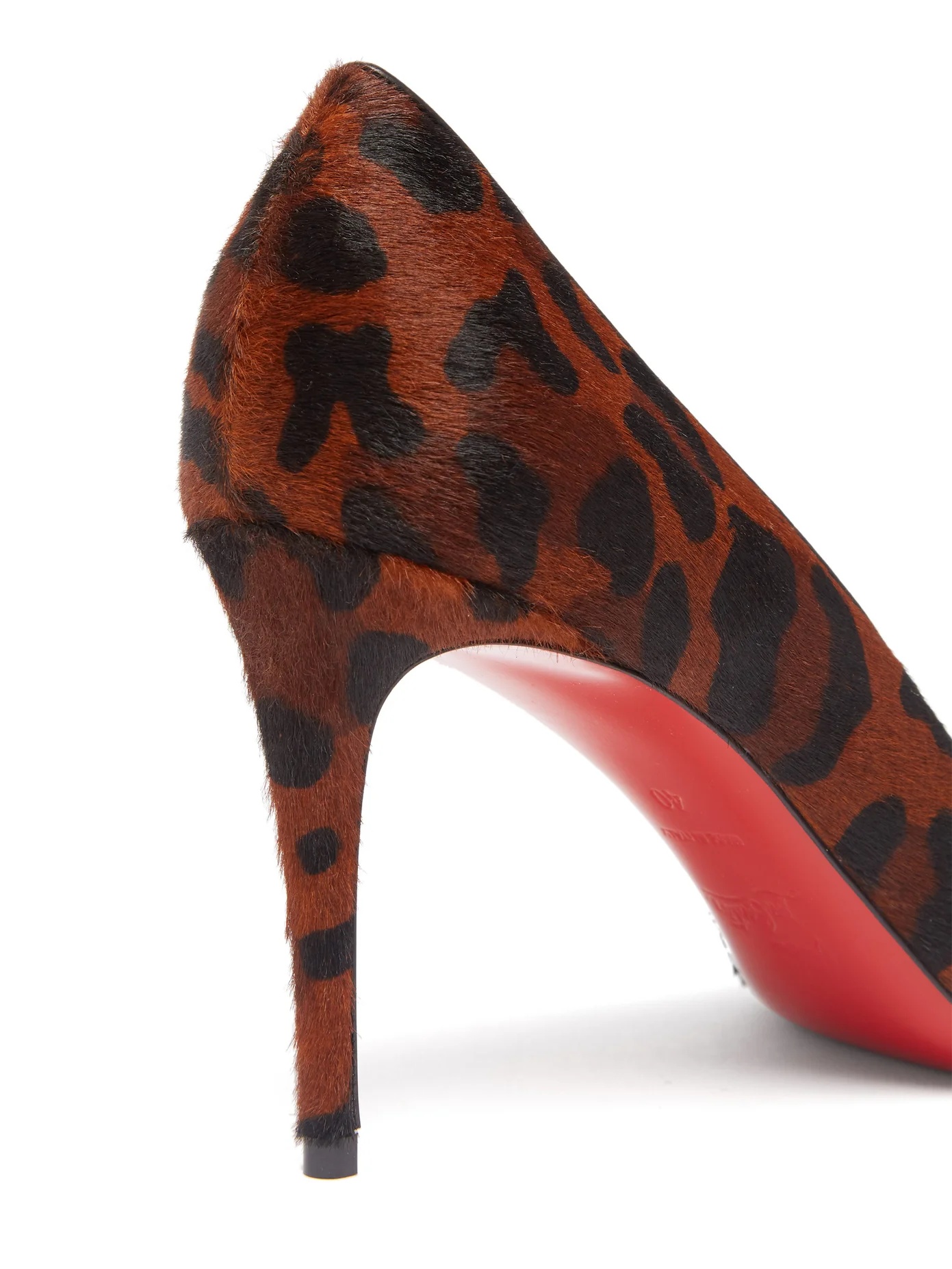 Eloise 85 leopard-print calf-hair pumps - 6