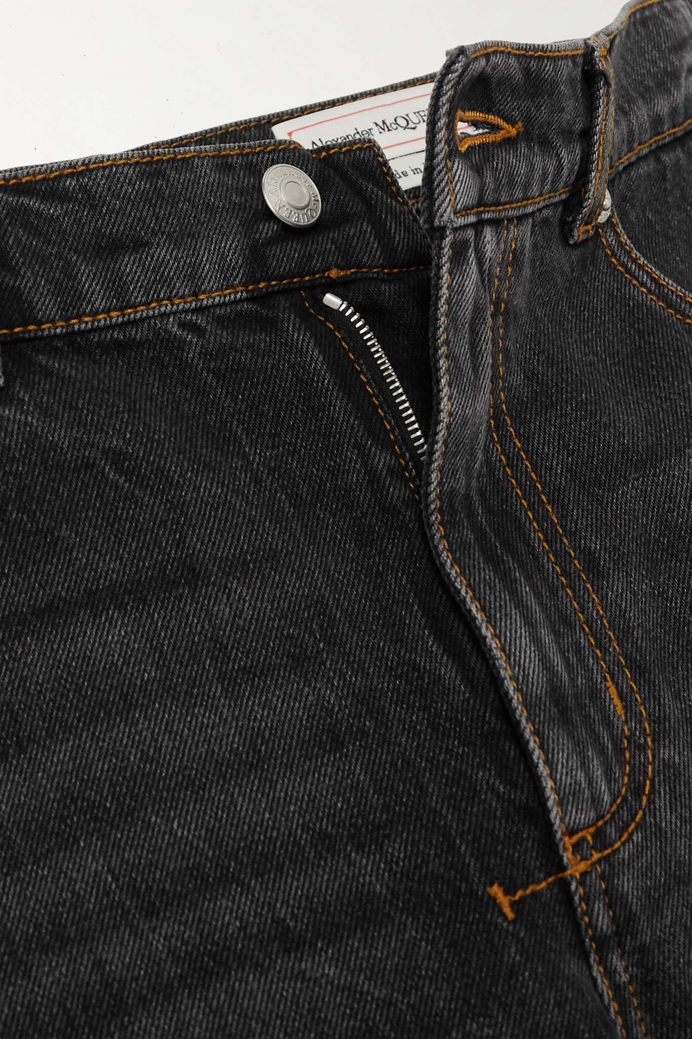 Frayed high-rise straight-leg jeans - 5