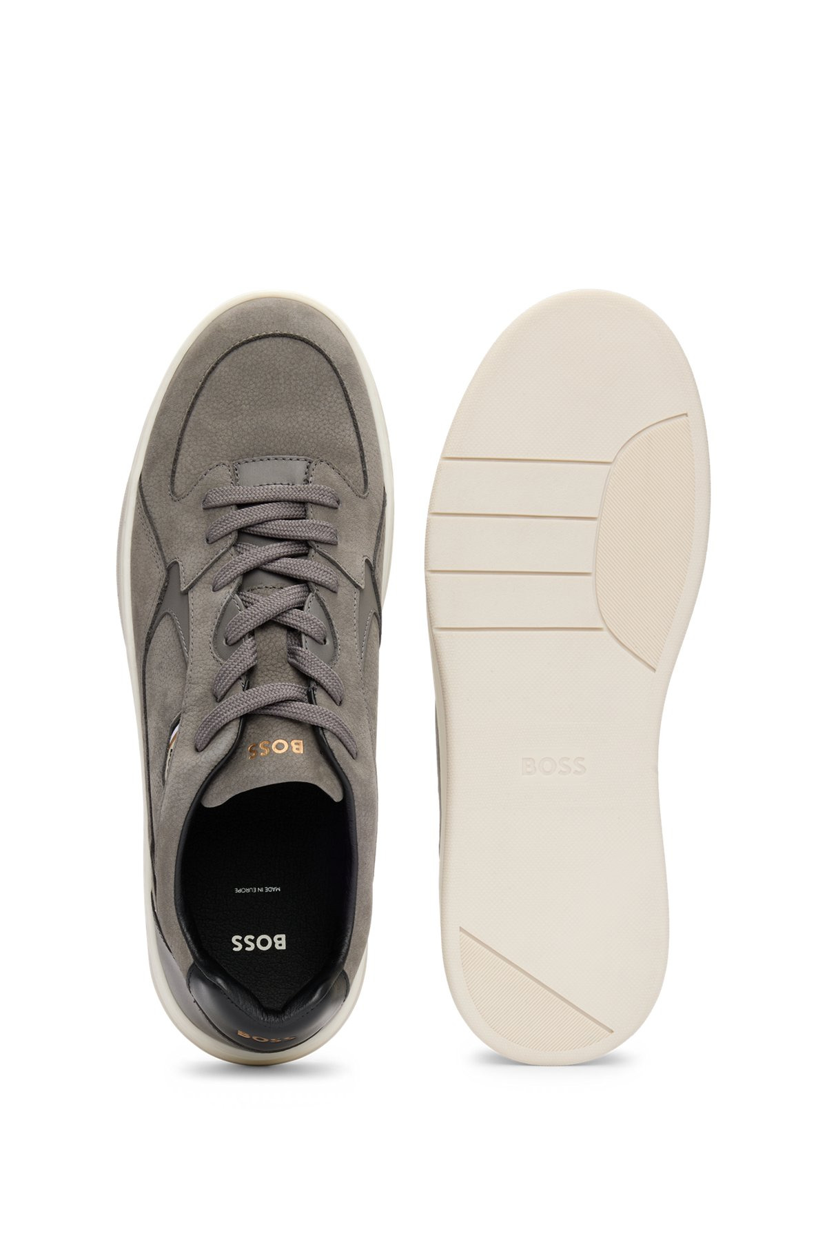 MIXED-MATERIAL TRAINERS WITH SUEDE AND LEATHER - 4