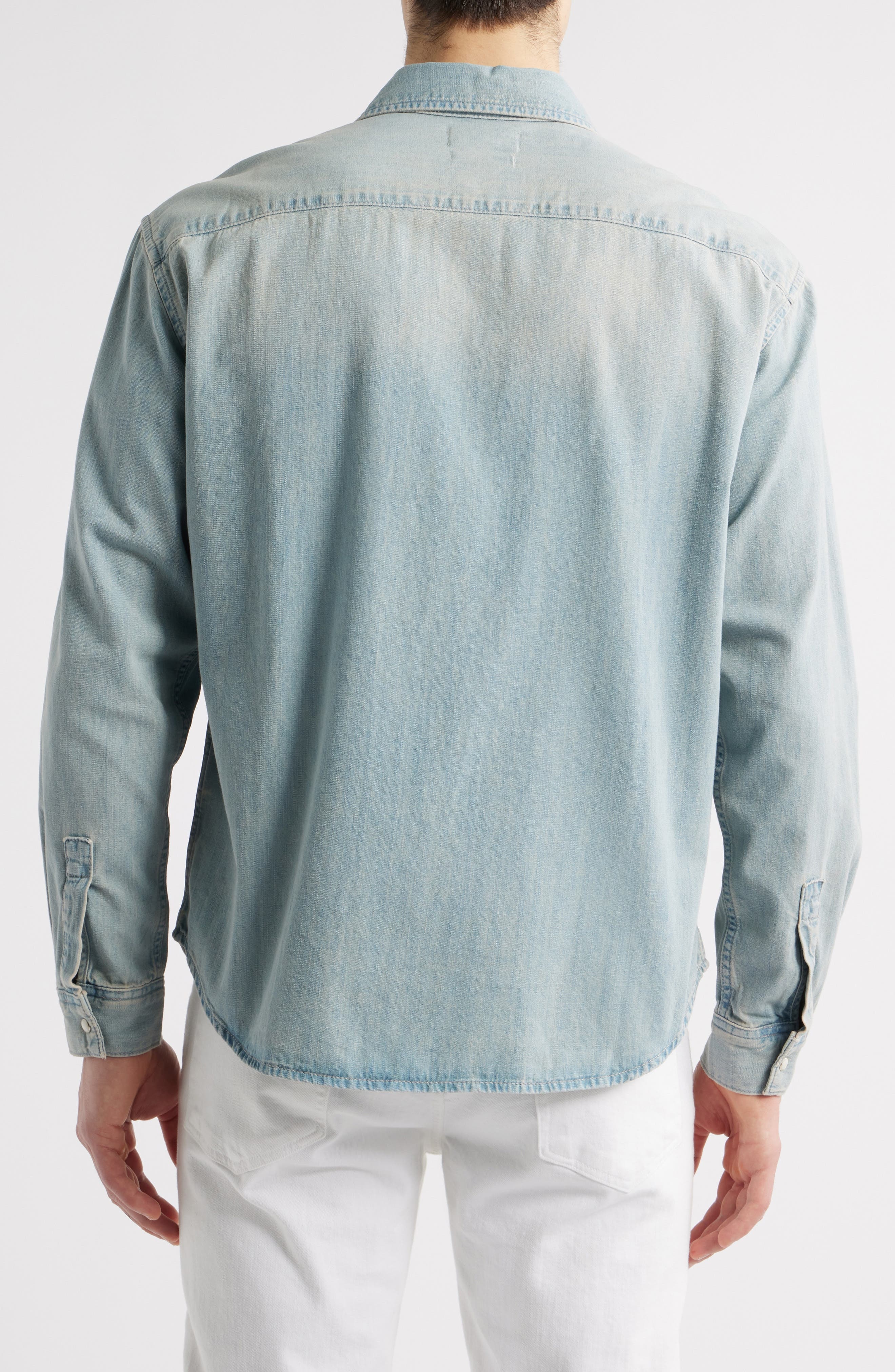 FRAME Modern Cotton Denim Snap-Up Western Shirt in Calabasas at Nordstrom - 3