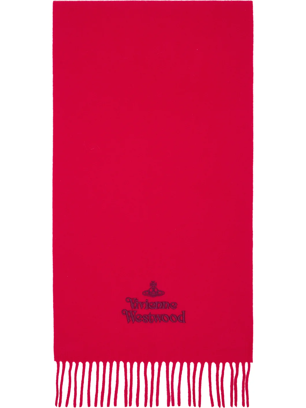 Red Embroidered Scarf - 1