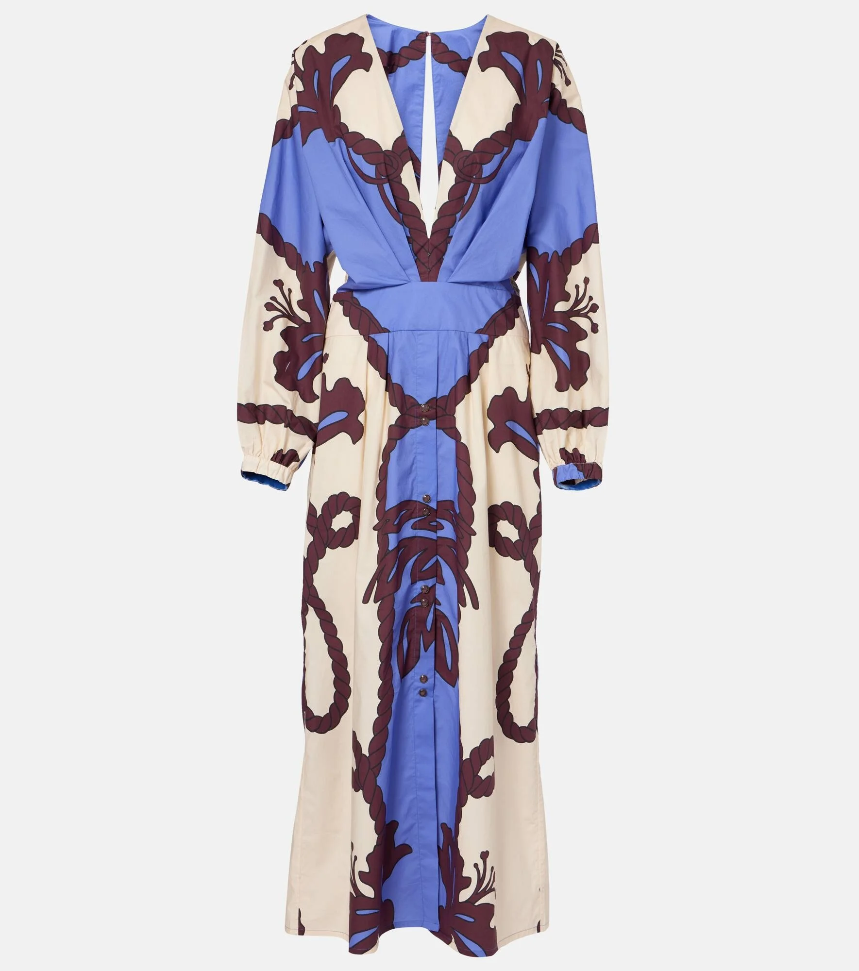 Latitud Marina printed cotton midi dress - 1