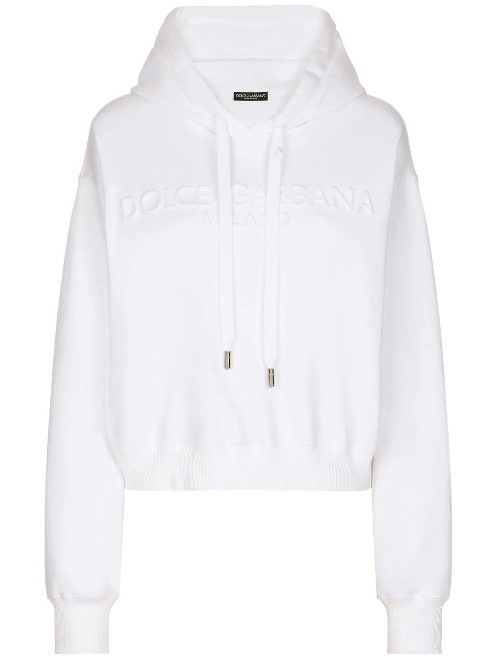 パーカー・フーディ Dolce & Gabbana Embossed Logo Print Cotton Sweatshirt Dolce & Gabbana logo-embossed Hoodie | Black | FARFETCH