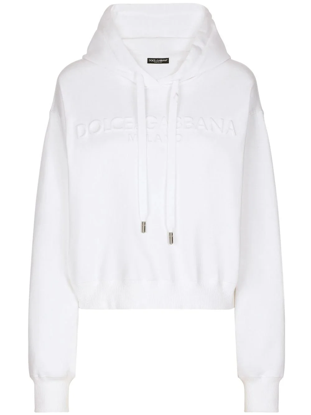 logo-embossed cotton hoodie - 1