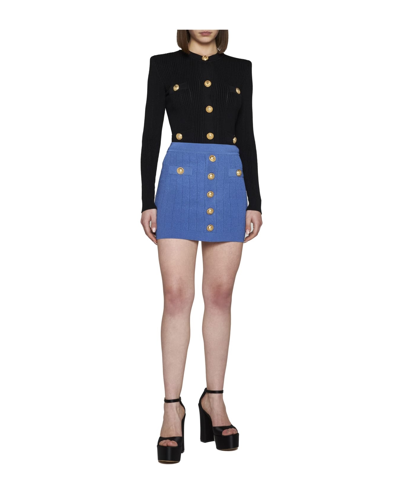 Logo Button Knit Skirt - 3
