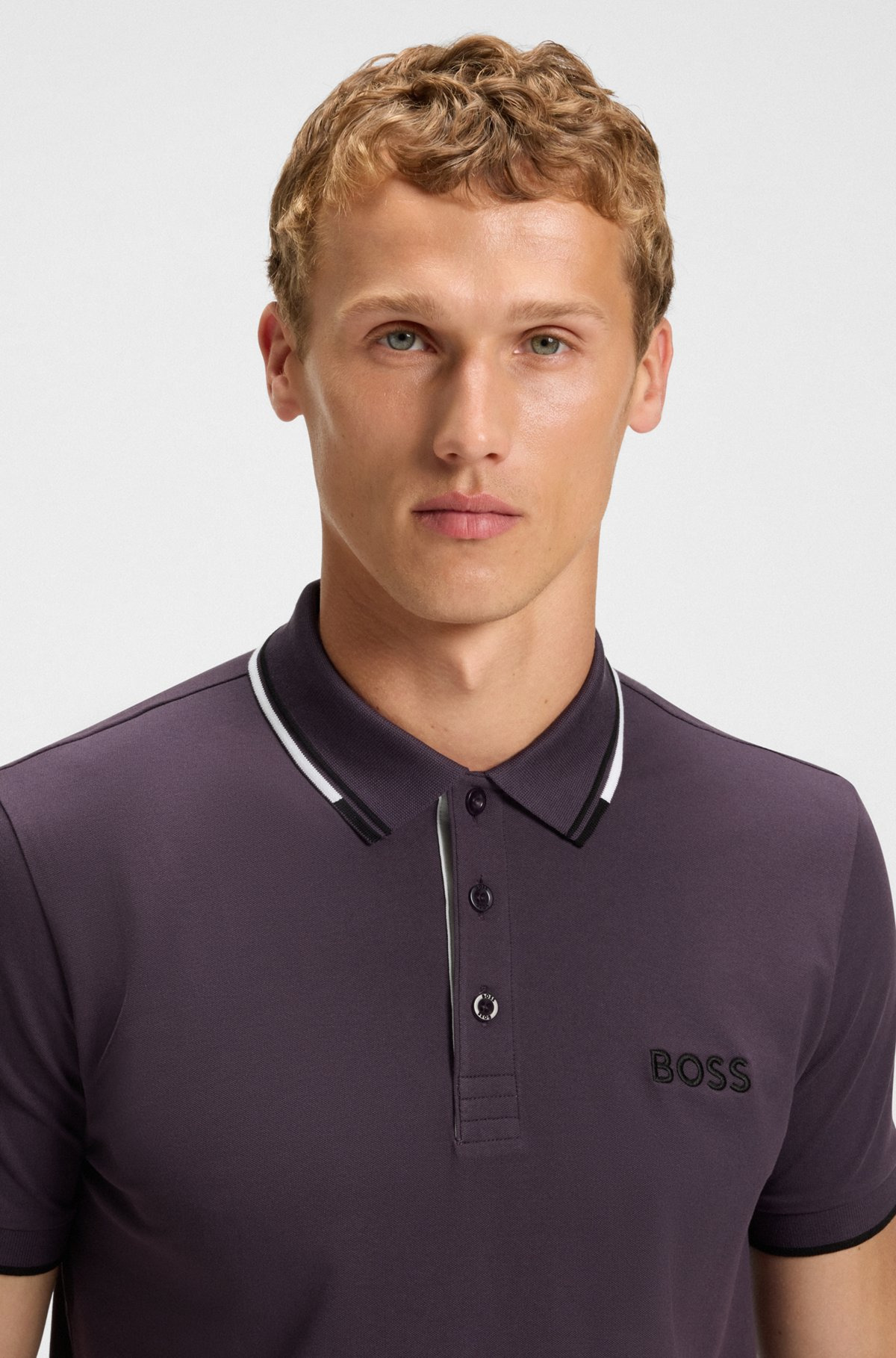 COTTON-BLEND POLO SHIRT WITH CONTRAST LOGOS - 3