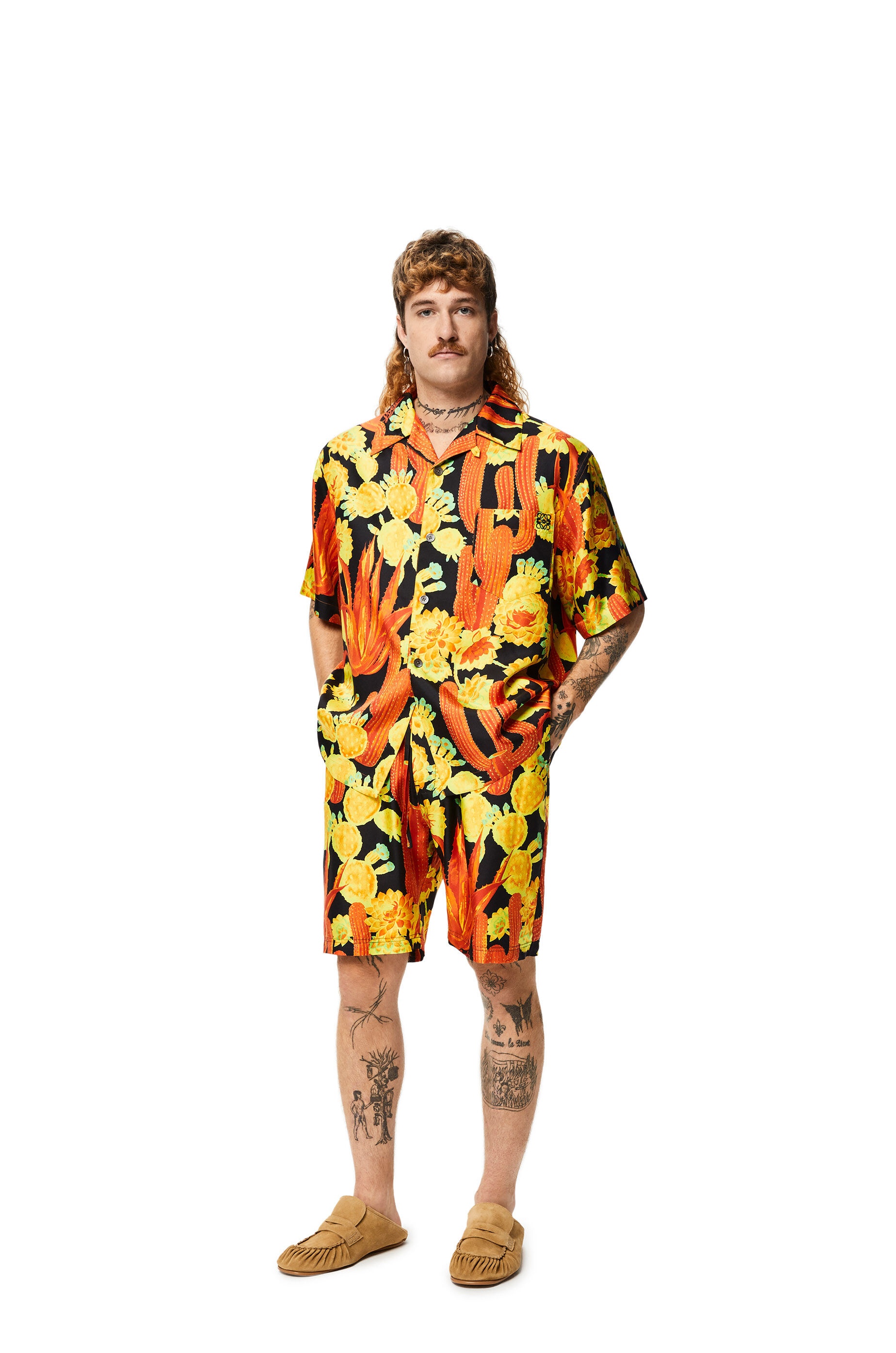 Cactus print bowling shirt in silk - 2