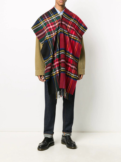 Comme des Garçons SHIRT check wool poncho scarf outlook