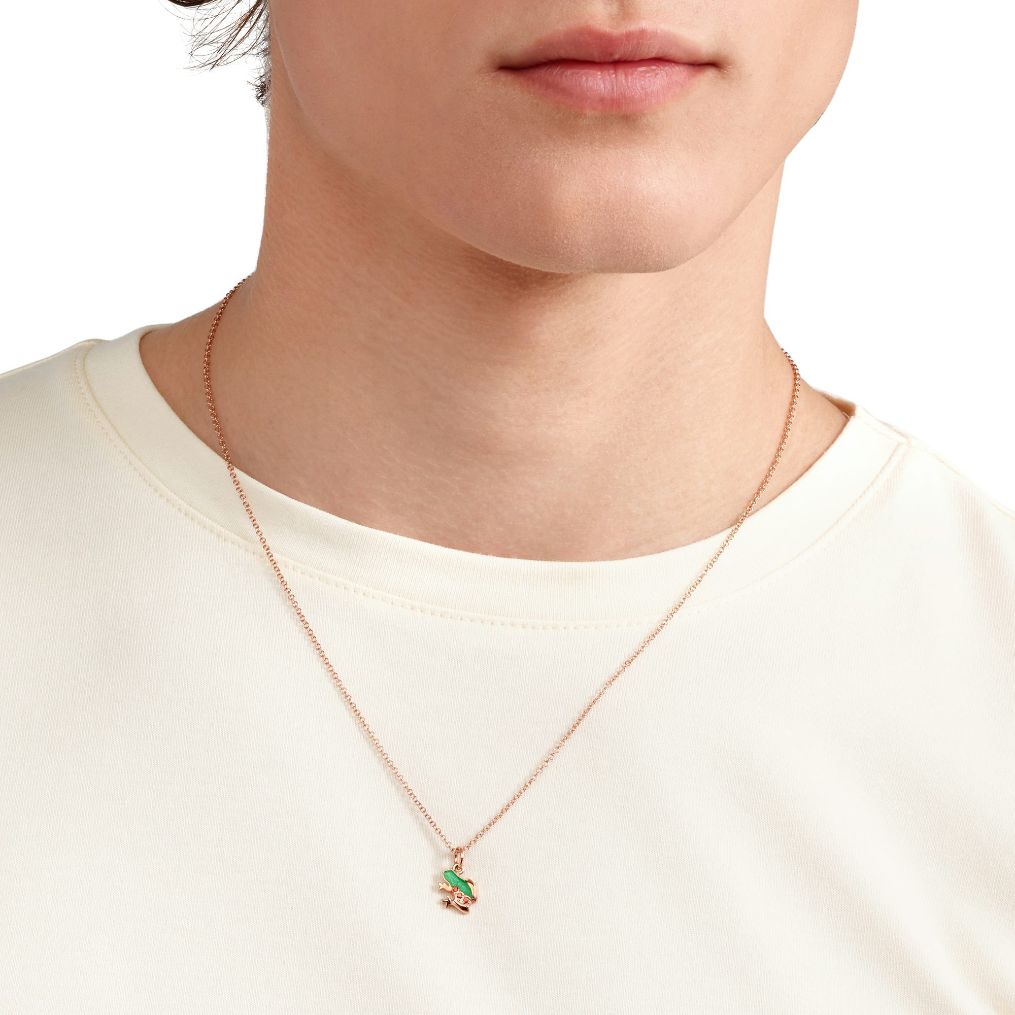 ROSE GOLD, ENAMEL & SAPPHIRE CHARM - 4