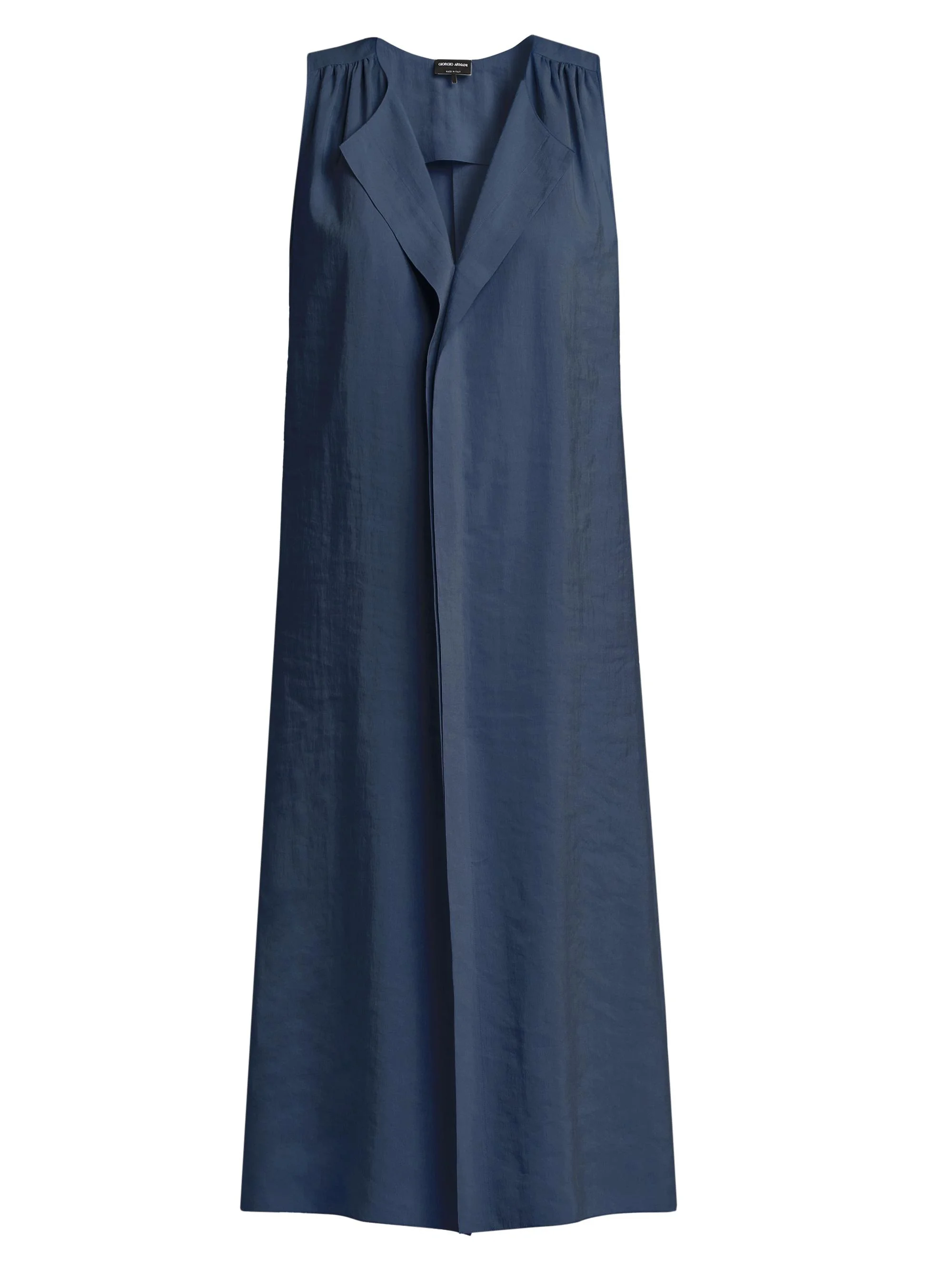 Women's Silk-Blend Center-Seam Midi-Dress - Solid Medium Blue - 1
