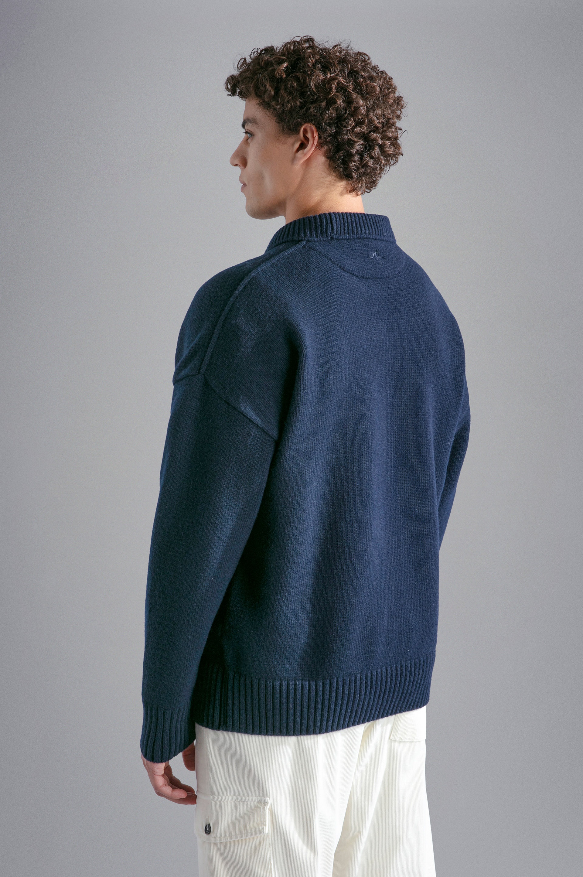 RE-WOOL SWEATER WITH SHARK INLAY - 3