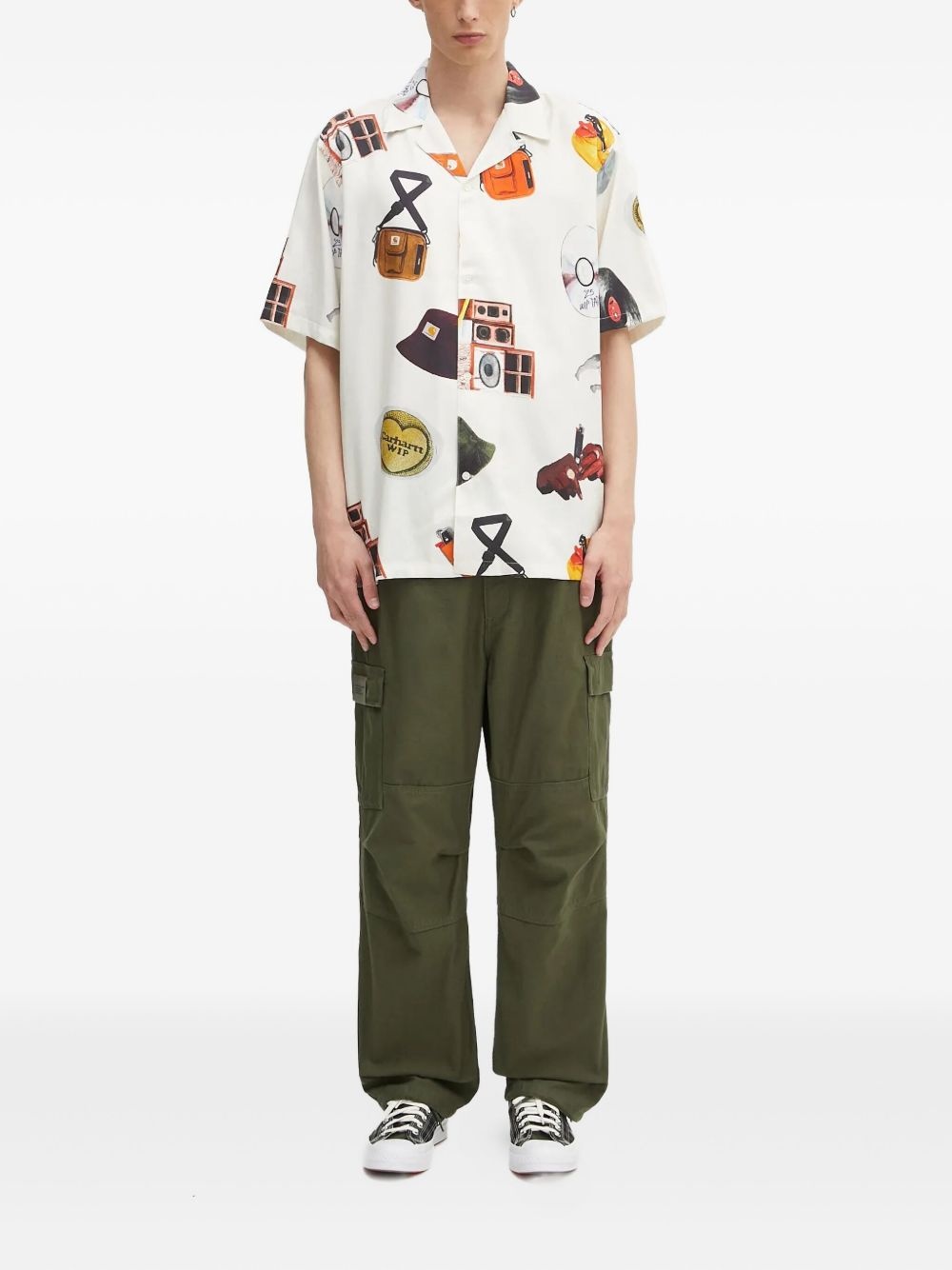 cotton-blend cargo trousers - 2