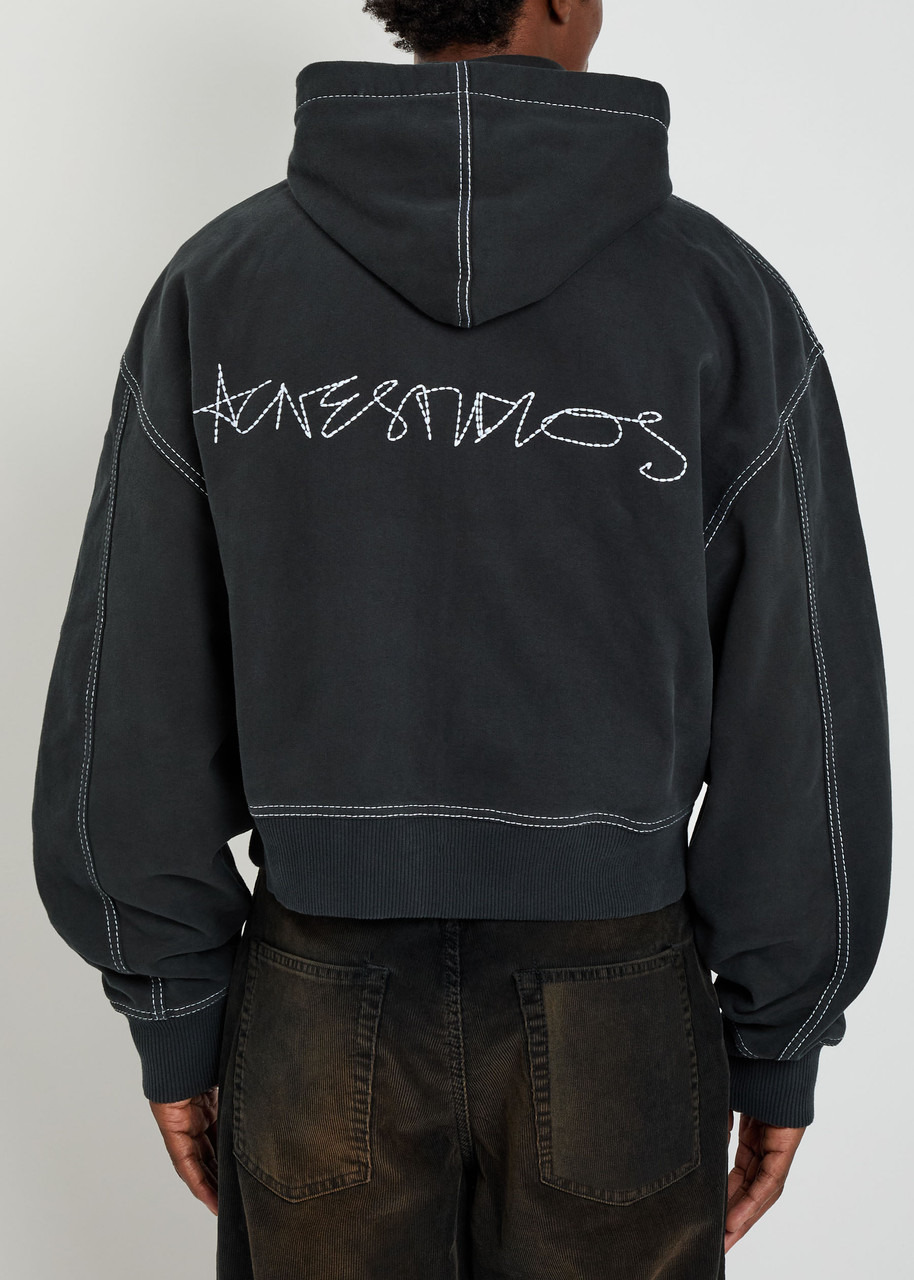 Acne Studios Logo-embroidered Hooded Cotton Sweatshirt - 3