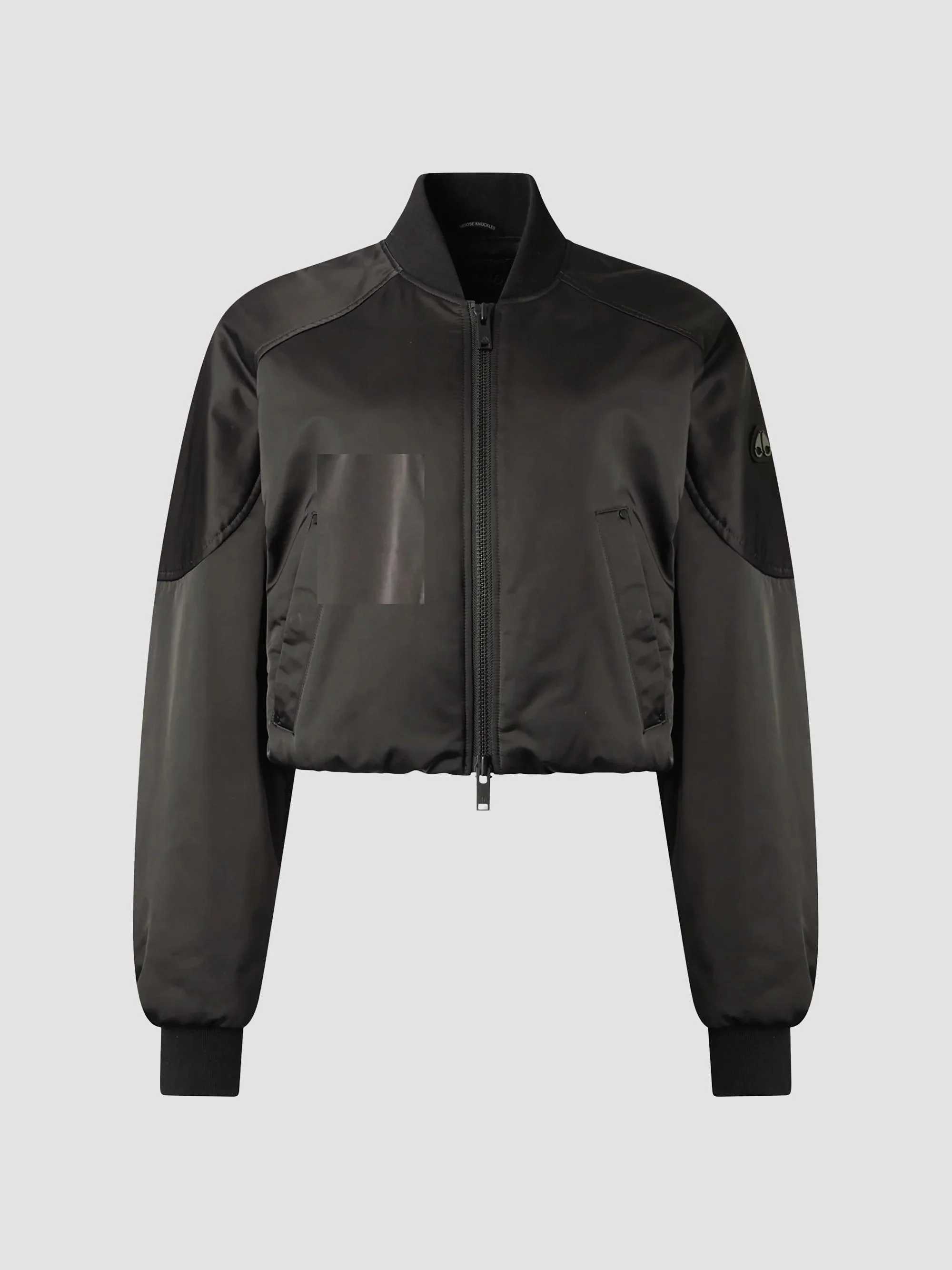 Women's Satin Drift Satin Bomber - Black - 1
