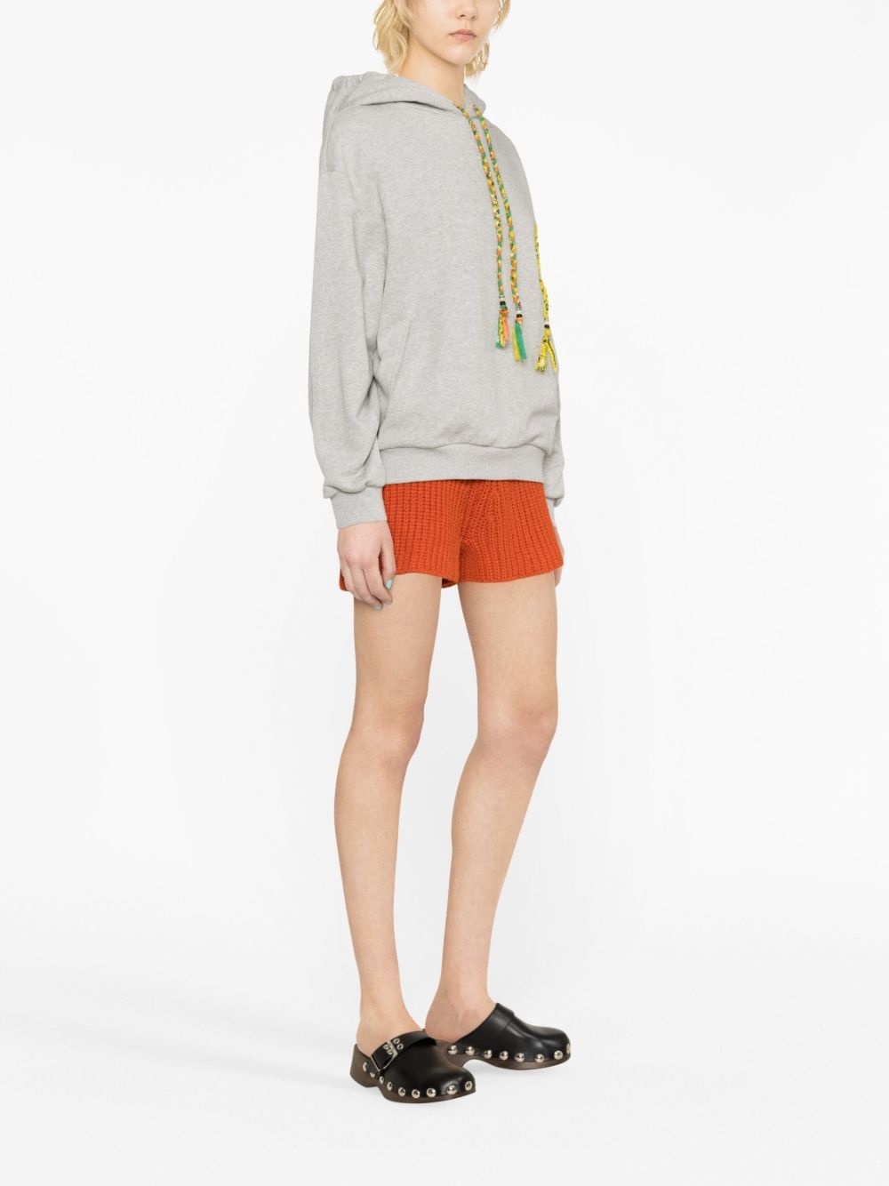 Stay Positive crochet-detailed cotton hoodie - 3