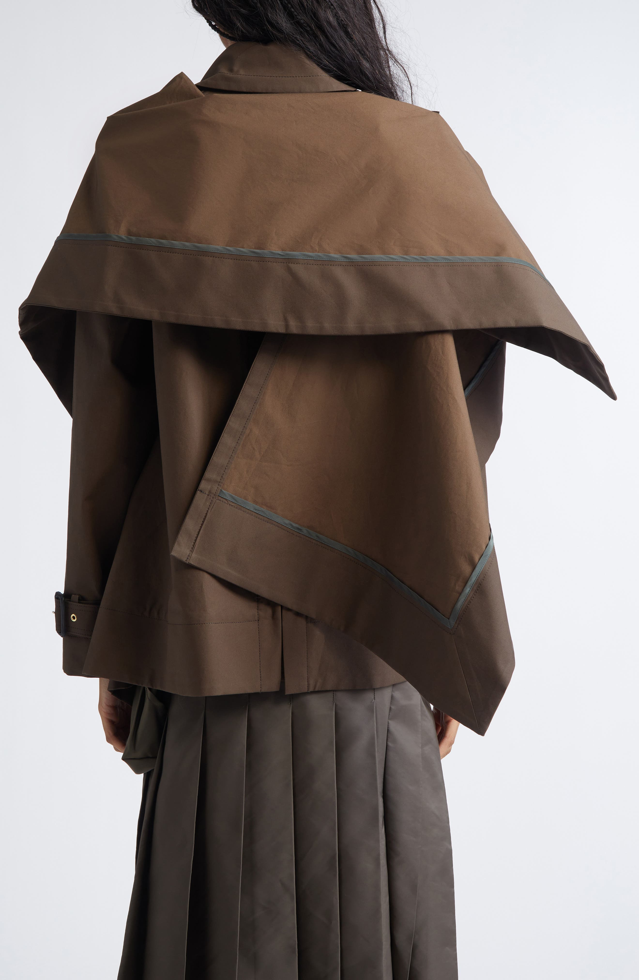 Sacai Cascade Panel Trench Coat in Brown at Nordstrom - 3