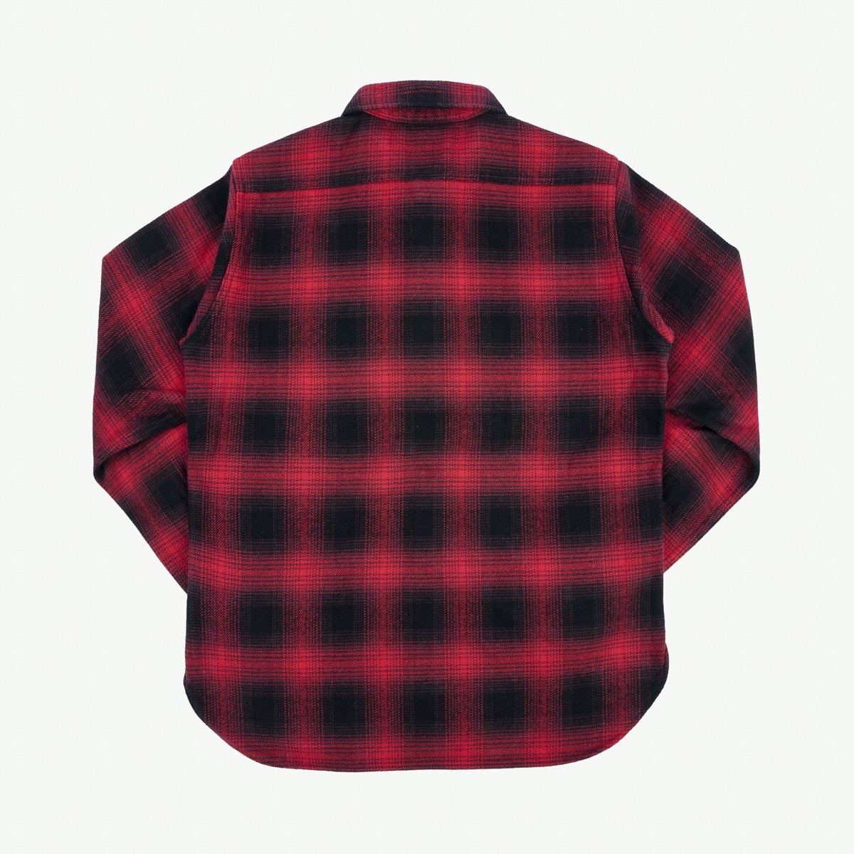 IHSH-265-RED Ultra Heavy Flannel Ombré Check Work Shirt - Red/Black - 5