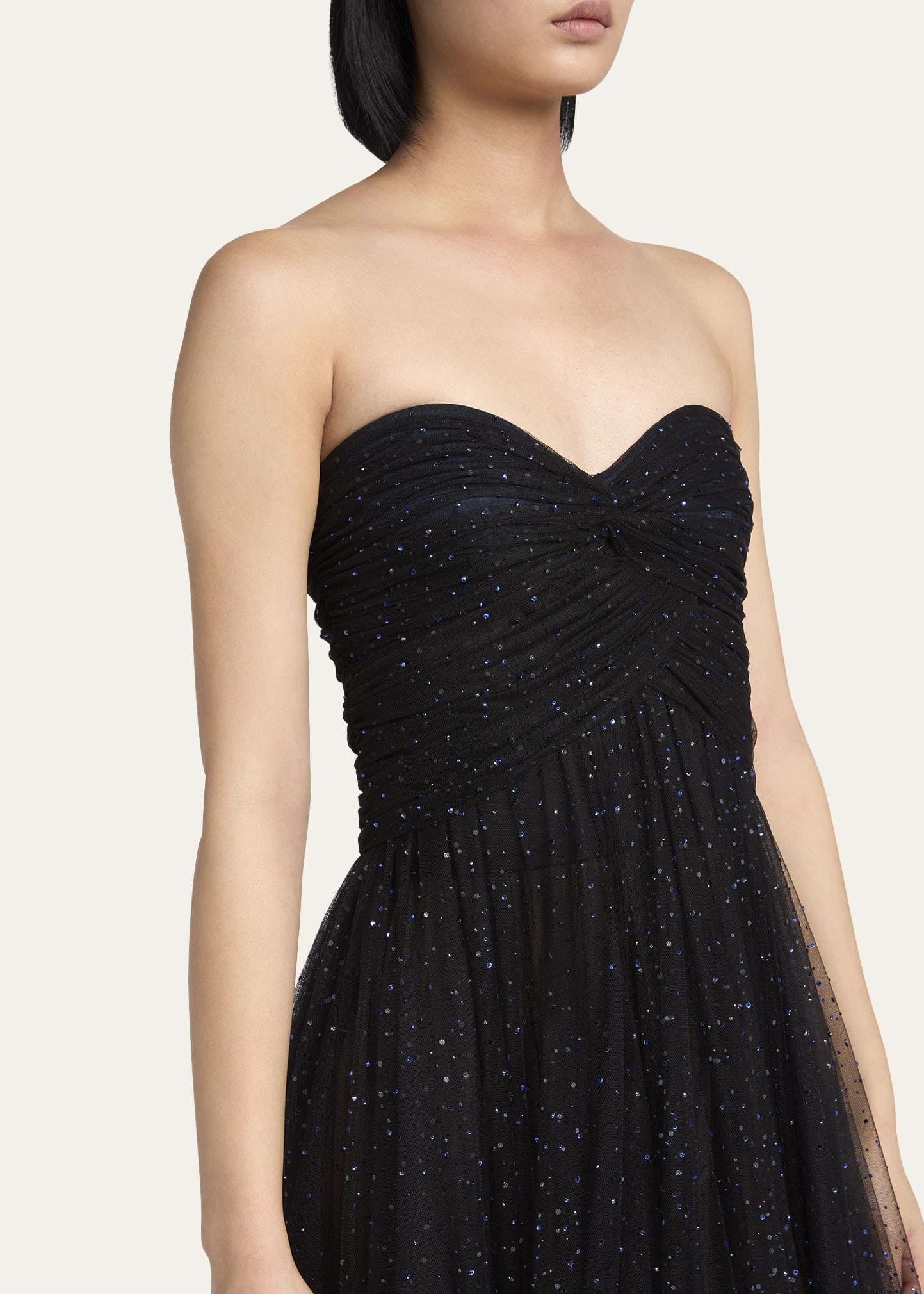 Strapless Embellished Tulle Gown - 5