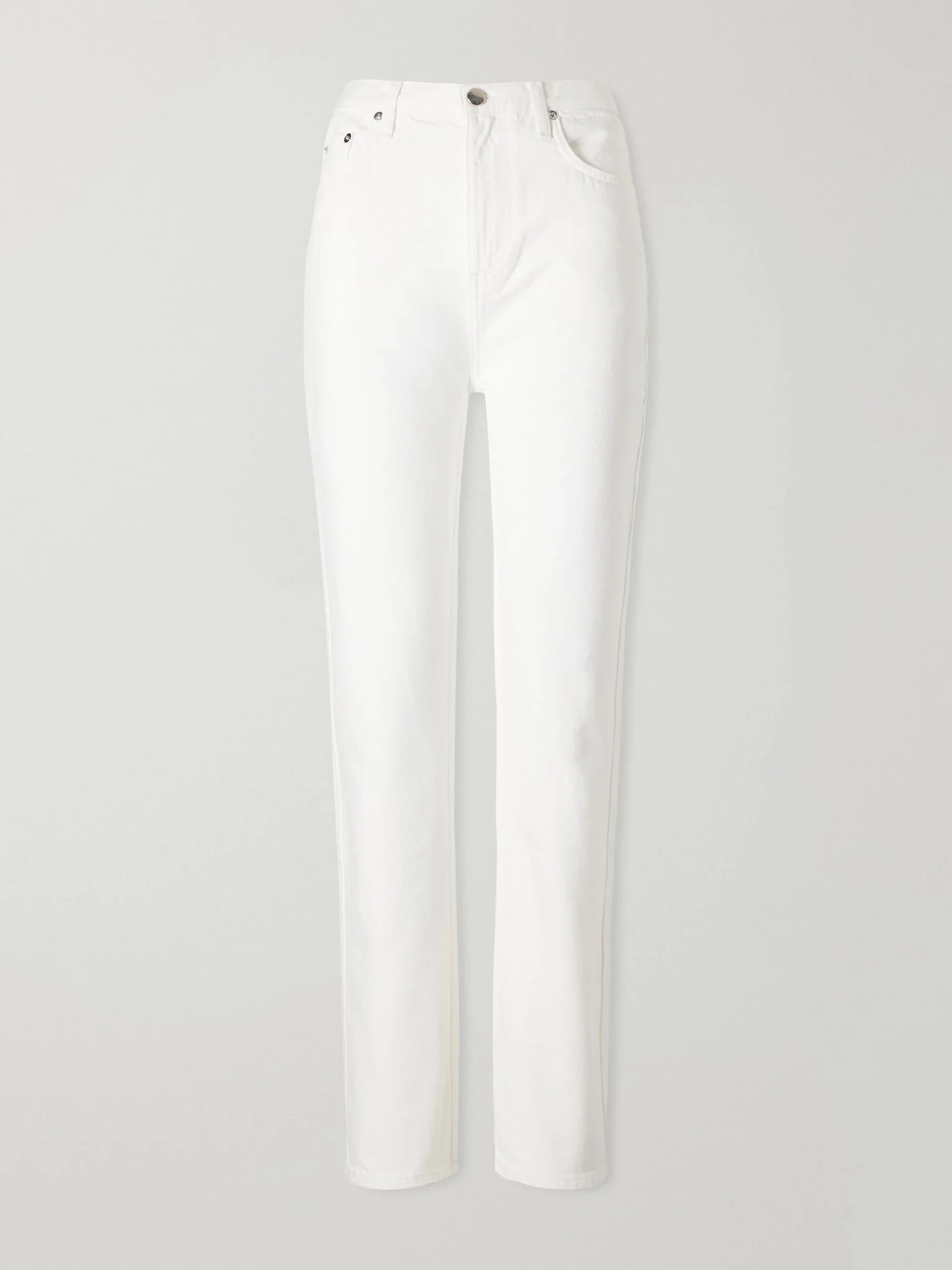 Jude organic mid-rise straight-leg jeans Ivory - 1