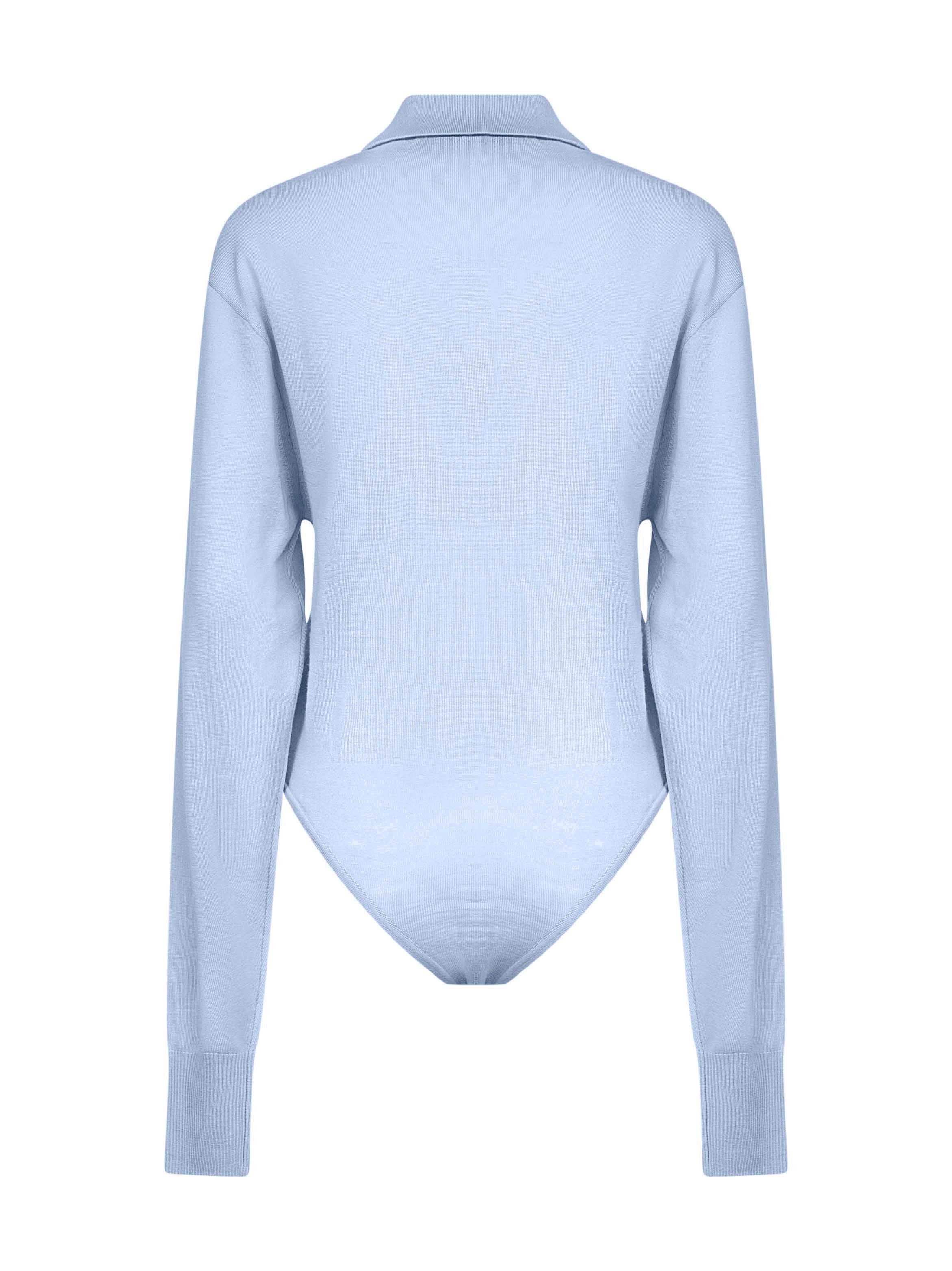 Blue wool Tordu bodysuit - 2