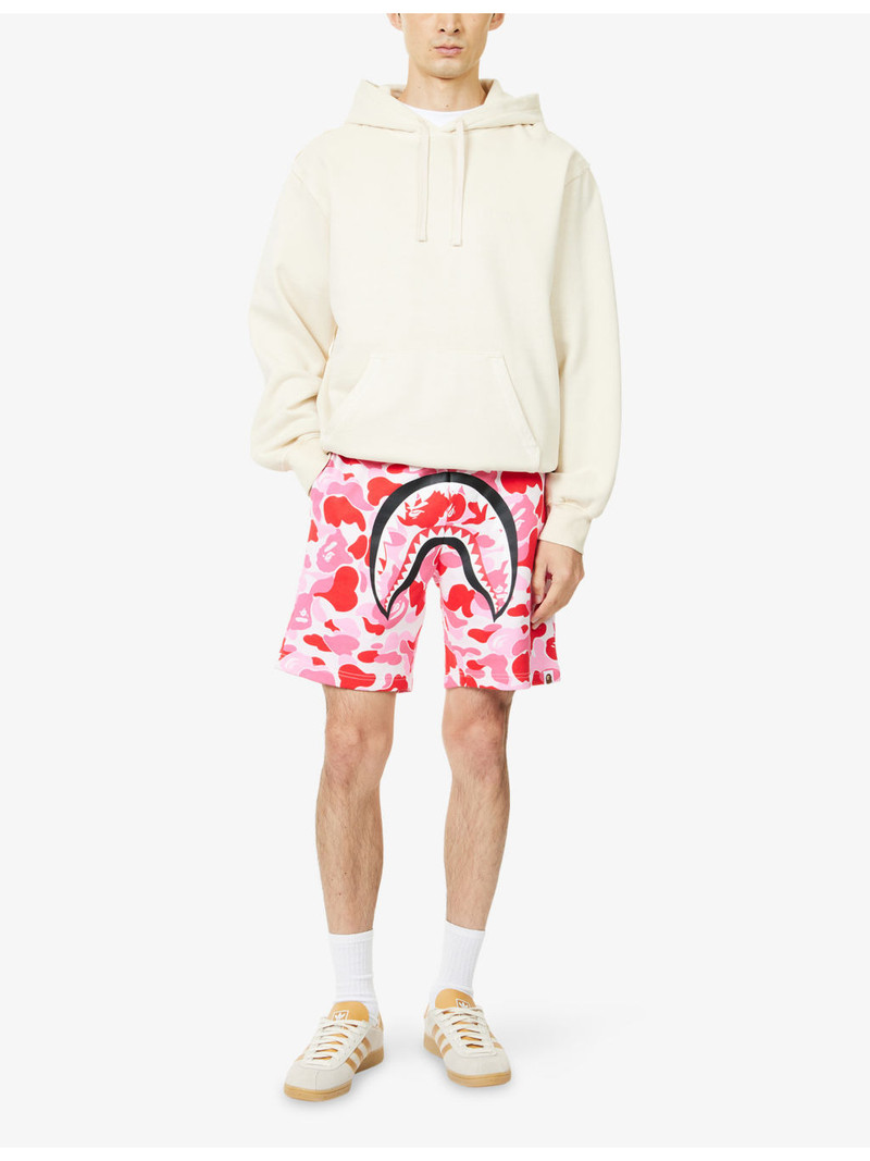 A BATHING APE® Camo Shark Printed Cotton Sweat Shorts outlook