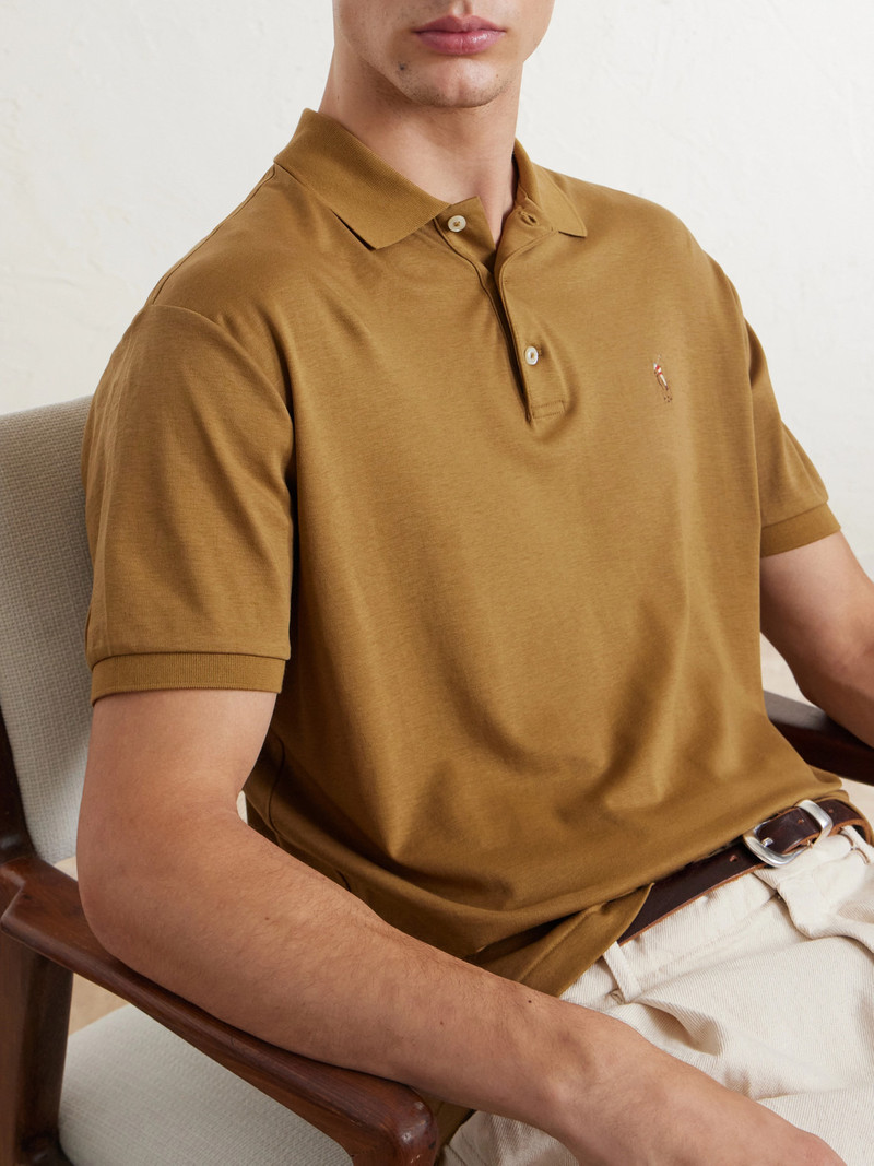 Logo-Embroidered Cotton-Jersey Polo Shirt 5