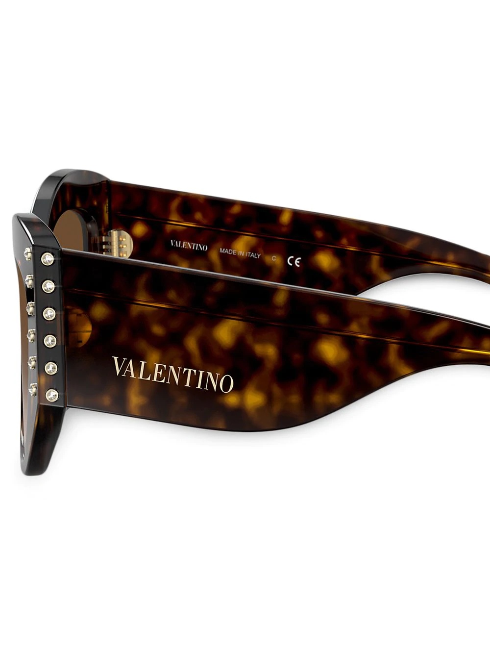 embellished tortoiseshell effect cat eye sunglasses - 3