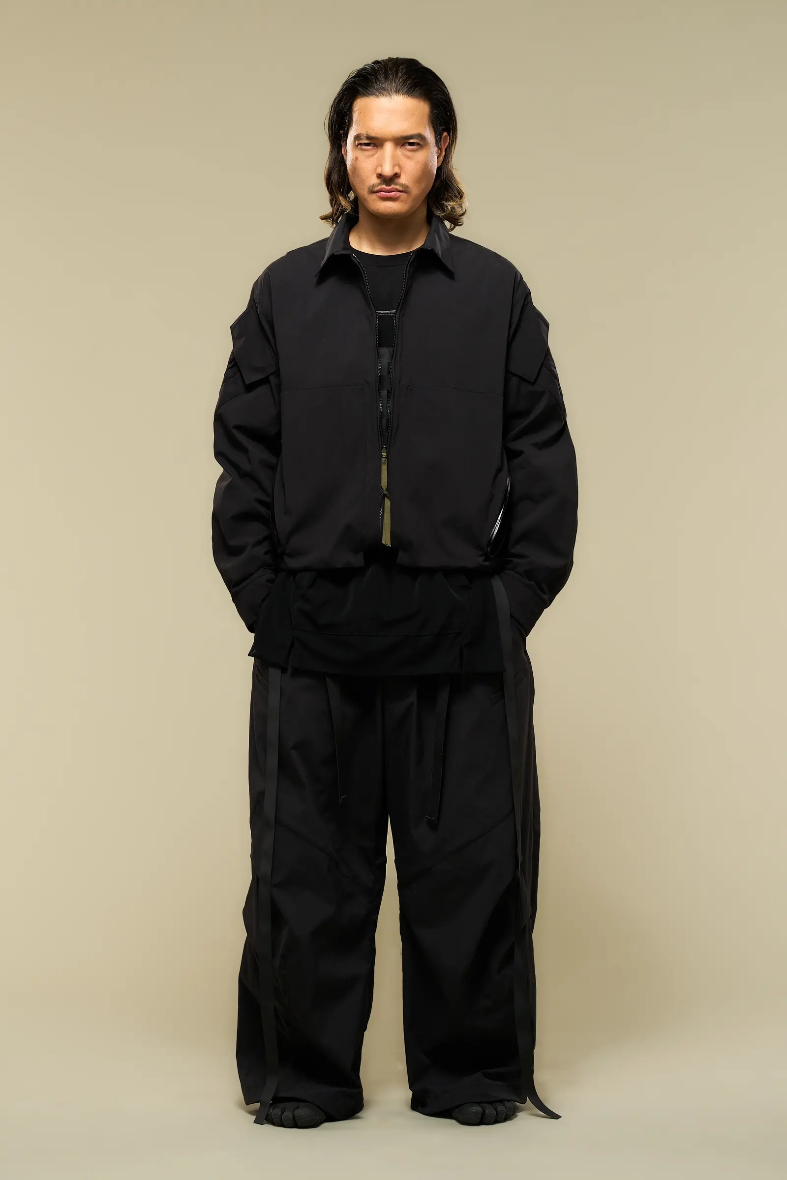 LA12-M Nylon Stretch Shirt Jacket Black - 8