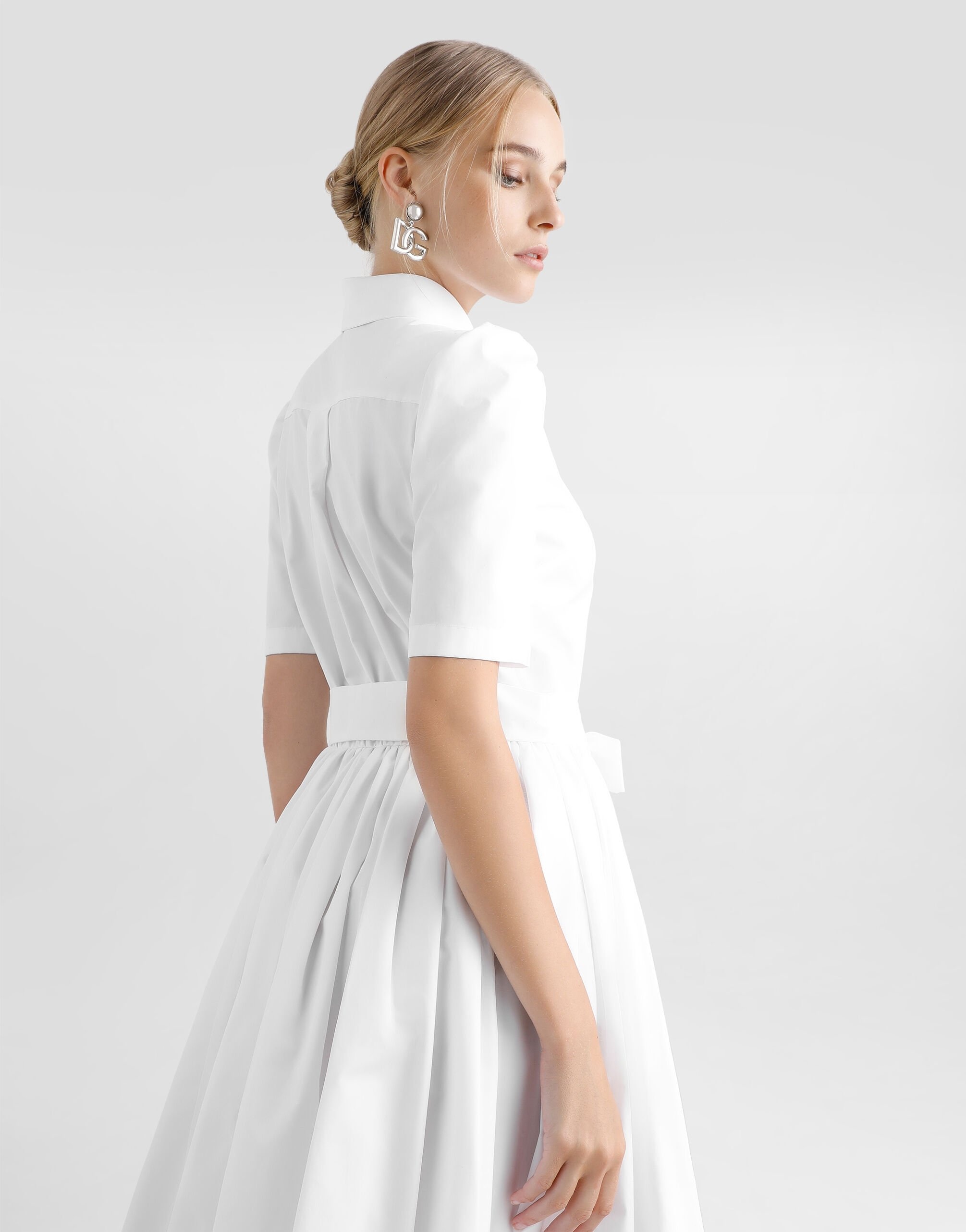 Cotton calf-length shirt dress - 5