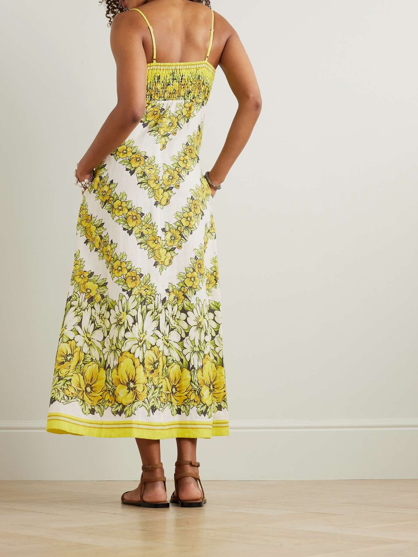 Gisela floral-print linen midi dress - 3