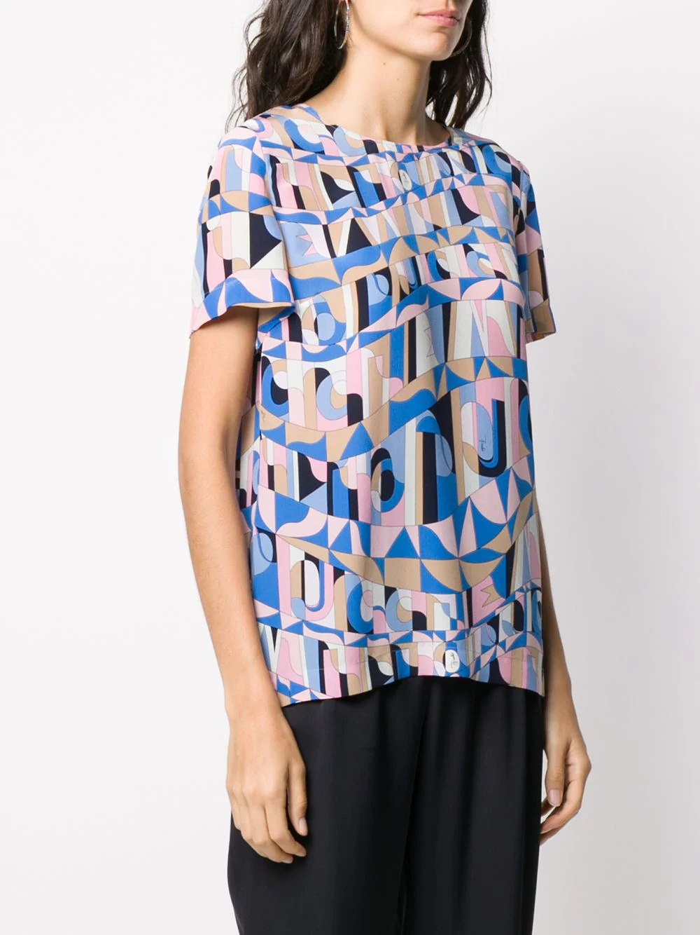 abstract print T-shirt - 3