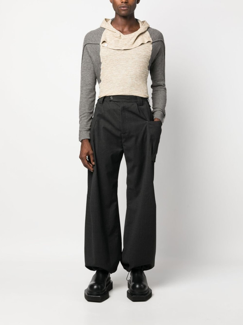 Kiko Kostadinov waffle-effect detachable-hood sweatshirt outlook