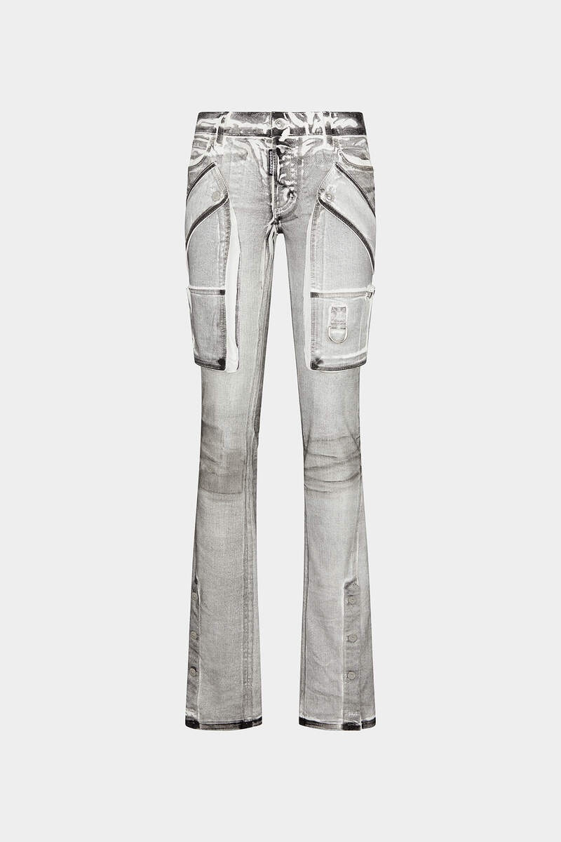 ICON WHITE COAL WASH TRUMPET JEANS 1