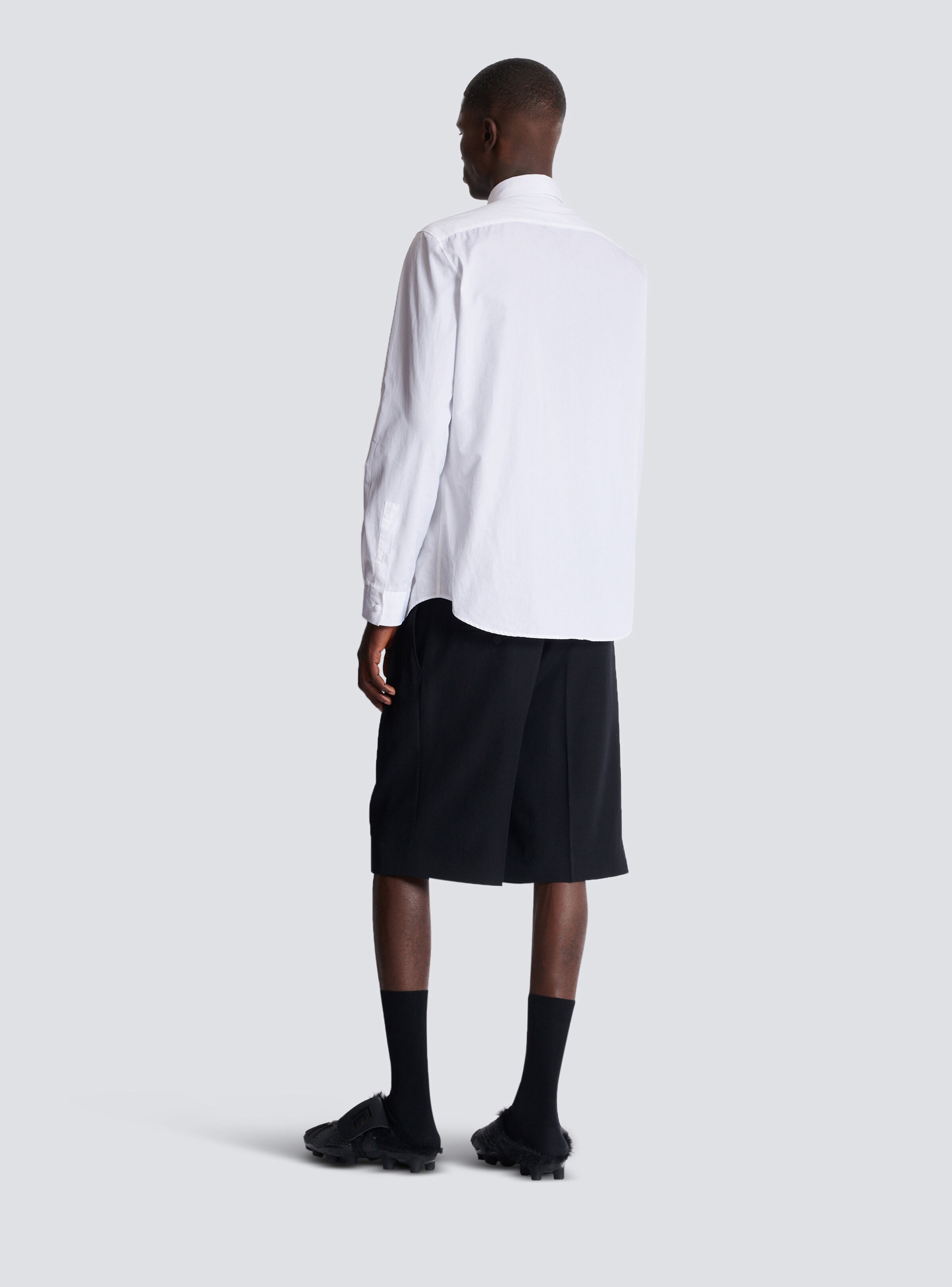 Balmain Écusson embroidered poplin shirt - 4