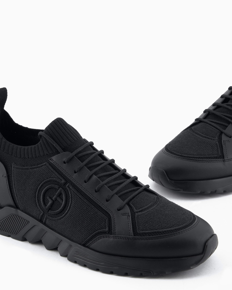 Knit-and-leather sneakers 5