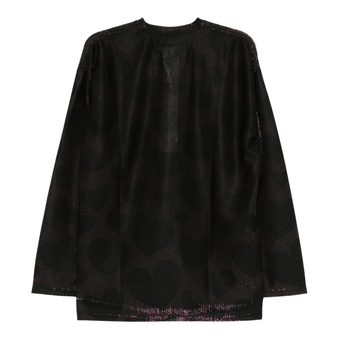 Heart Print Sparkling Long Sleeve T-Shirt - 2
