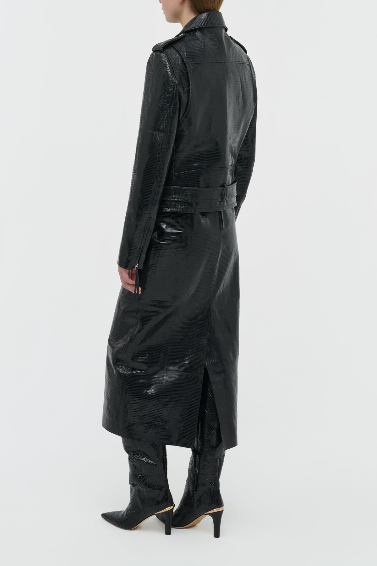 Anton Biker Jacket in Black Lizard - 4