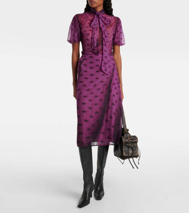 Acne Studios Etima printed sheer midi skirt outlook
