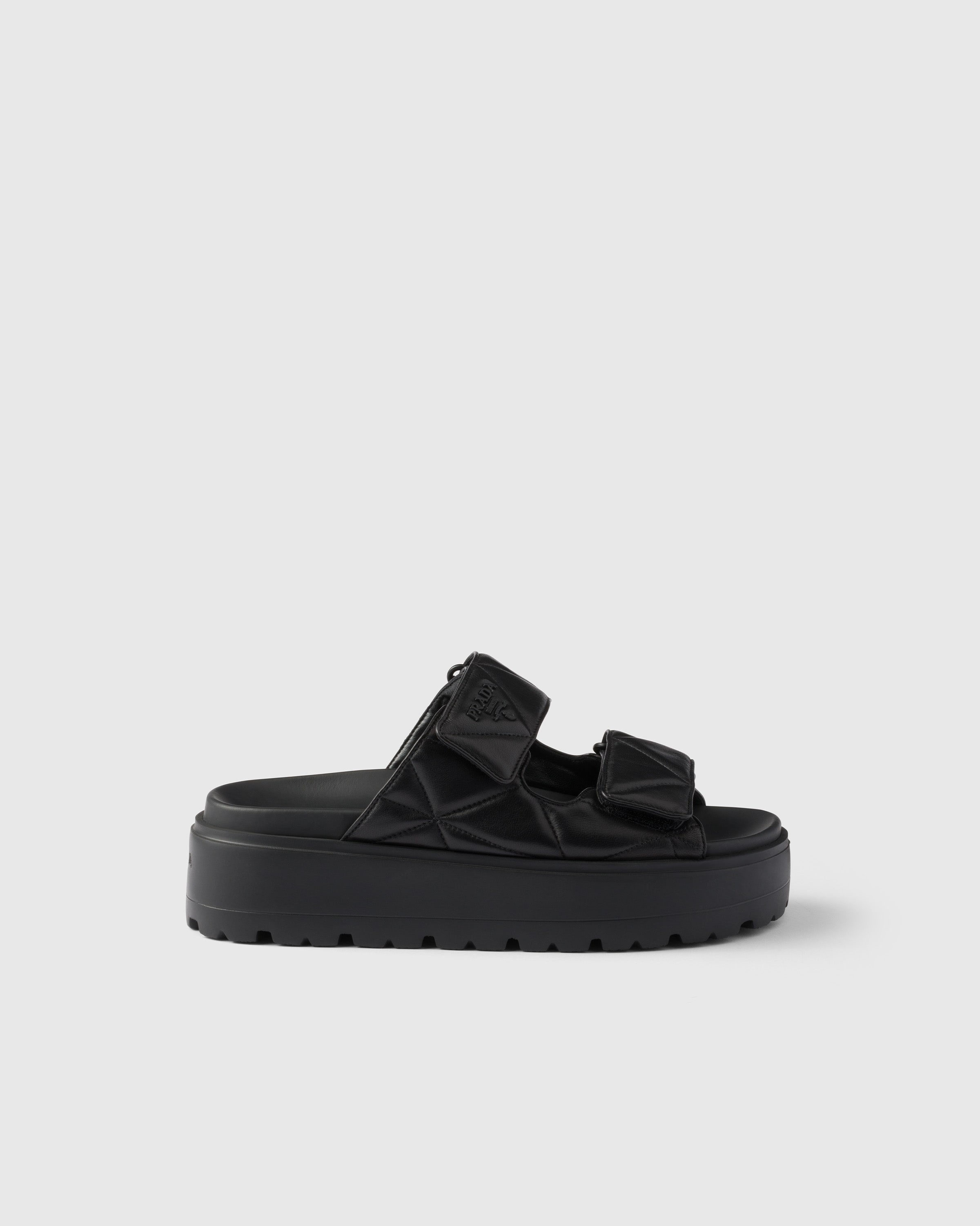 Padded nappa leather slides - 2