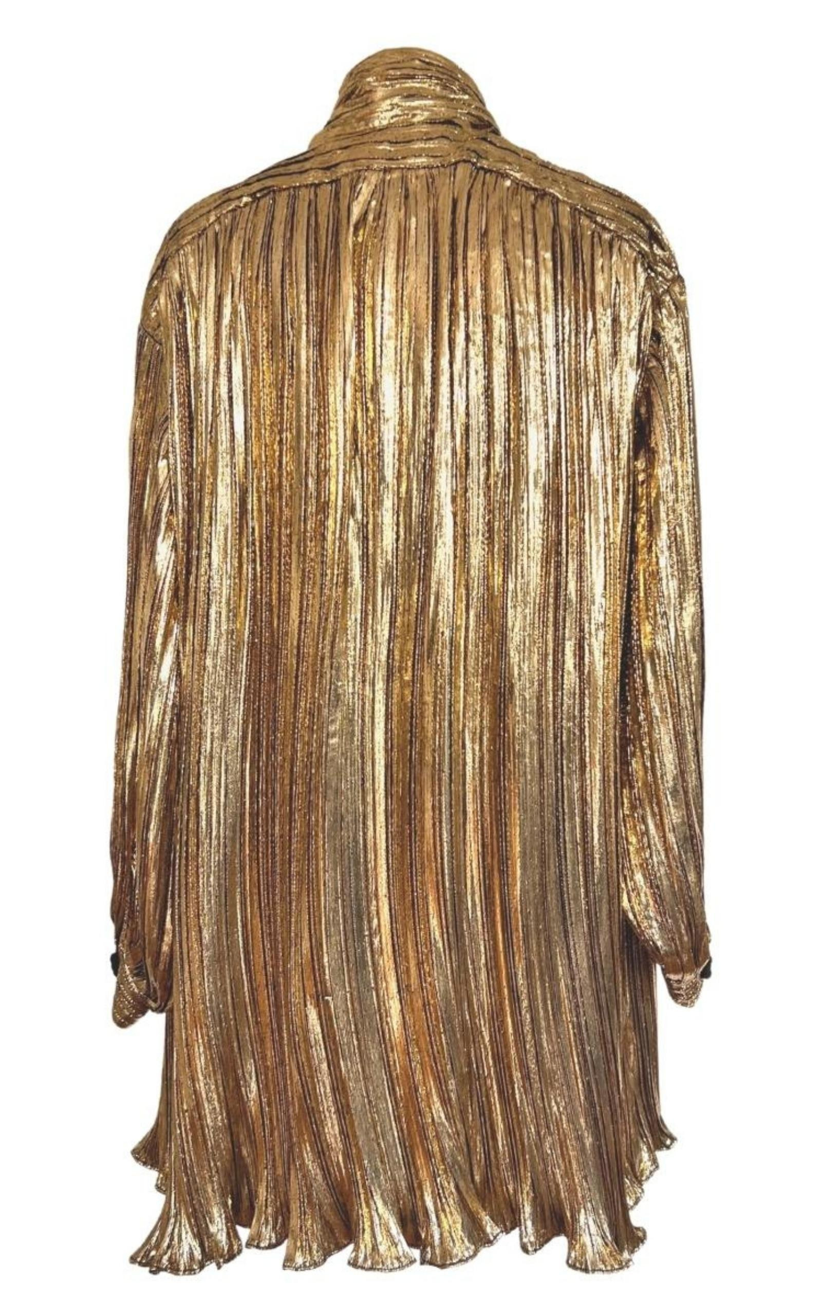 Pussy-bow Silk-blend Lamé Mini Dress - 2