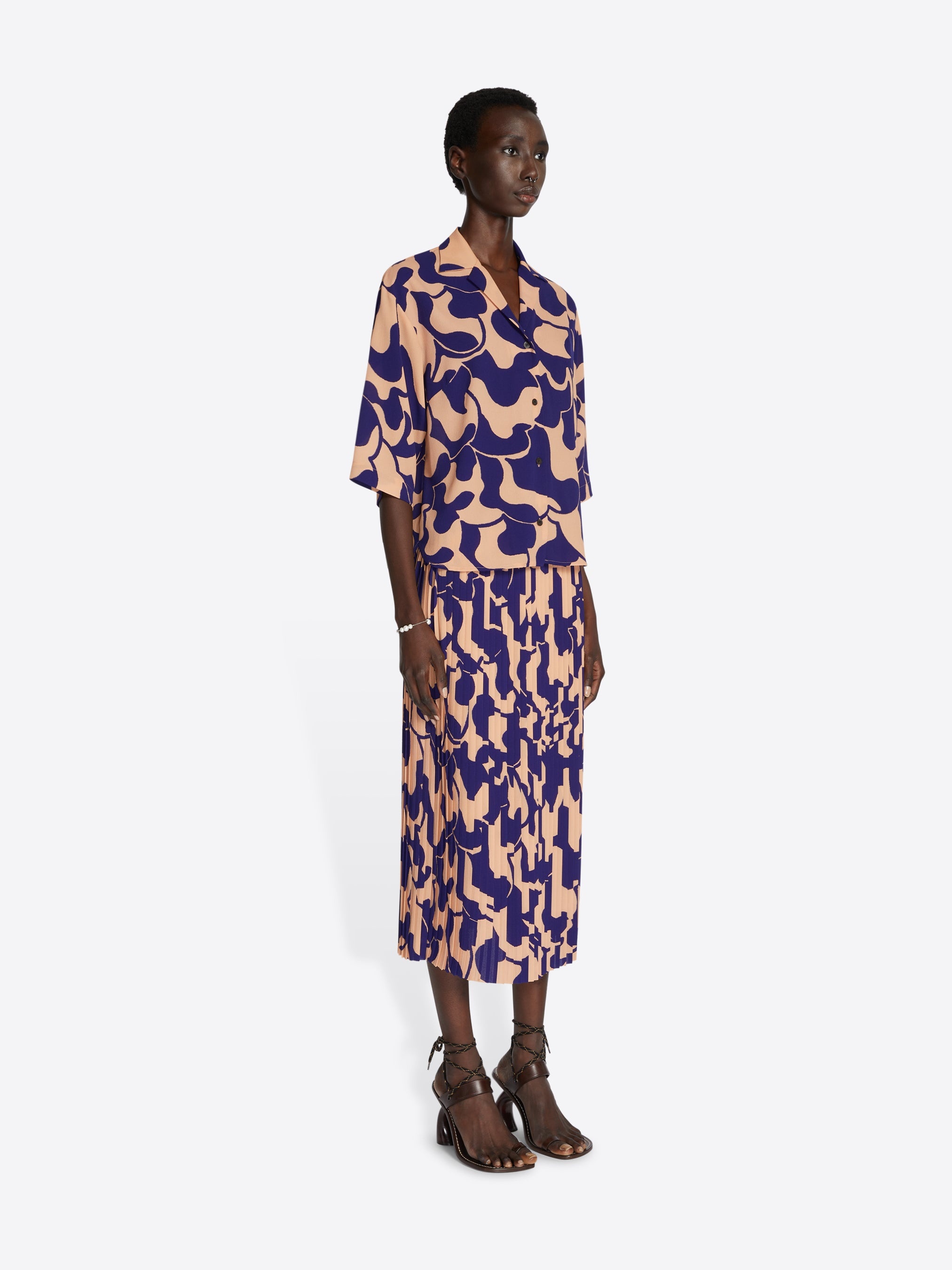 PRINTED PLISSE SKIRT - 3