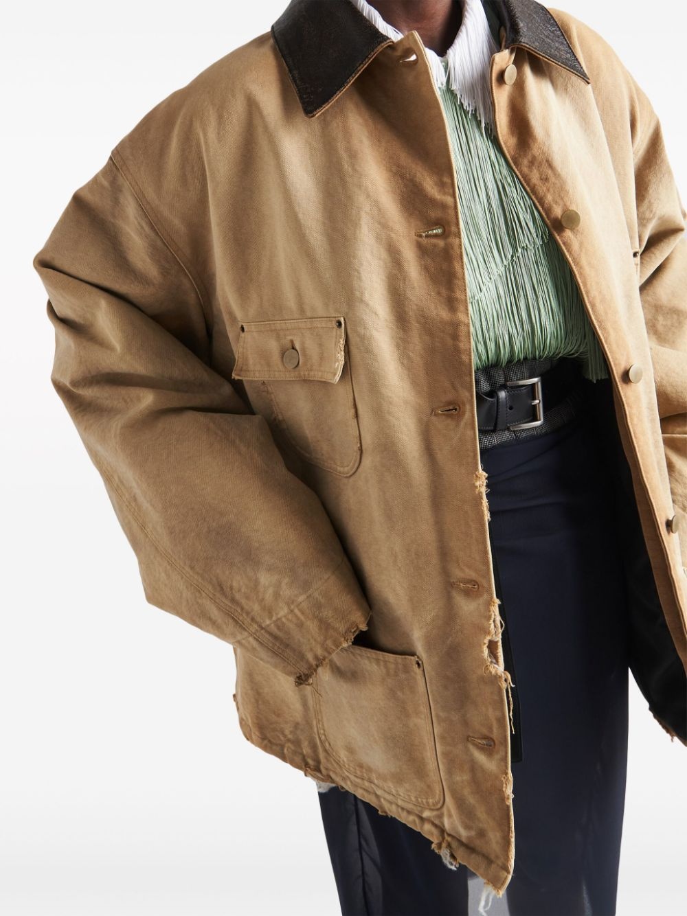 ripped canvas jacket - 4